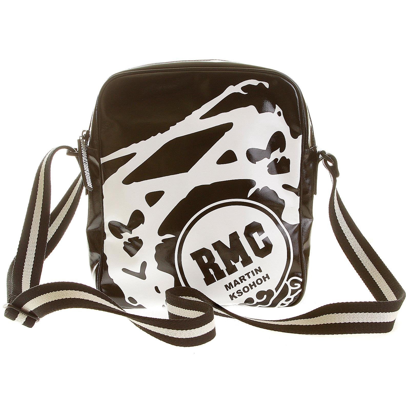 RMC JEANS UNISEX BLACK PVC COATED CANVAS DESPATCH BAG WITH WATERPROOF ZIP FOR MEN REDM5568