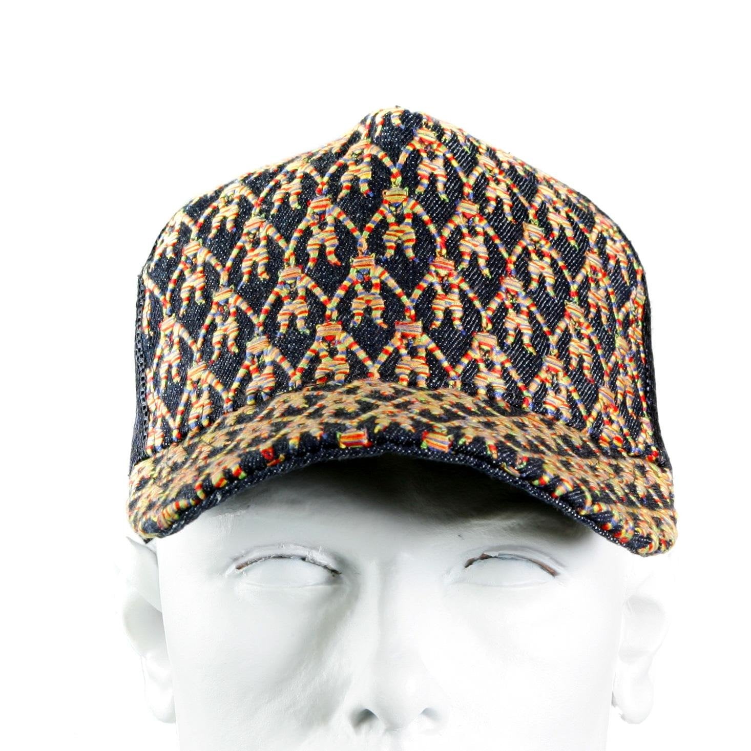 RMC JEANS BLACK MESH WITH RAINBOW EMBROIDERED LOGO CAP FOR MEN REDM9100