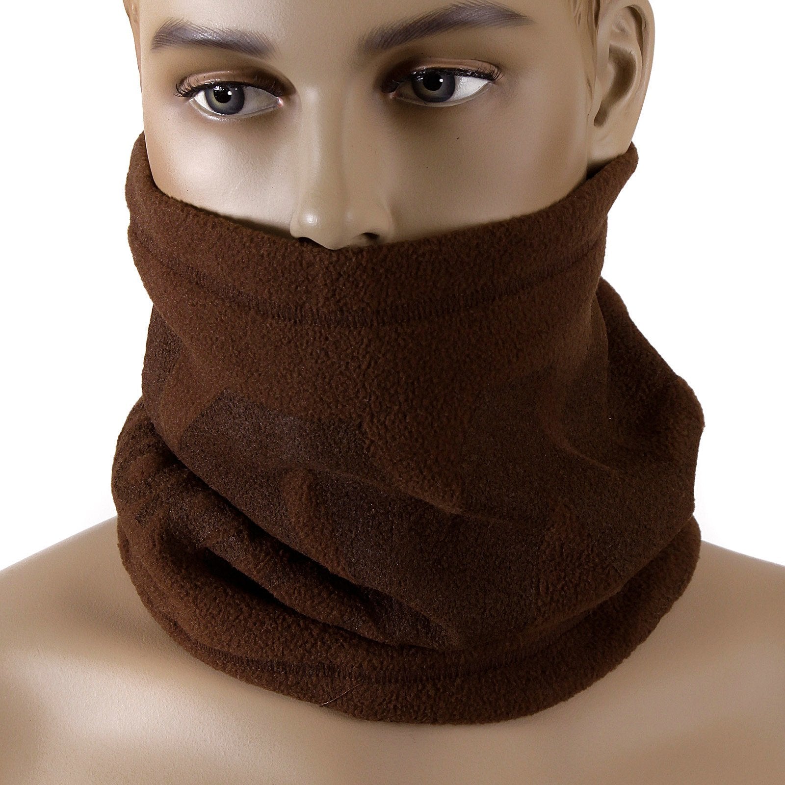 RMC JEANS TSUNAMI WAVE EMBROIDERED REVERSIBLE BROWN FLEECE NECK WARMER SNOOD REDM5501