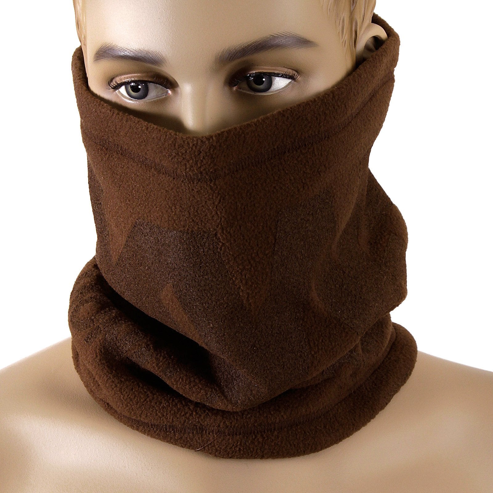 RMC JEANS TSUNAMI WAVE EMBROIDERED REVERSIBLE BROWN FLEECE NECK WARMER SNOOD REDM5501
