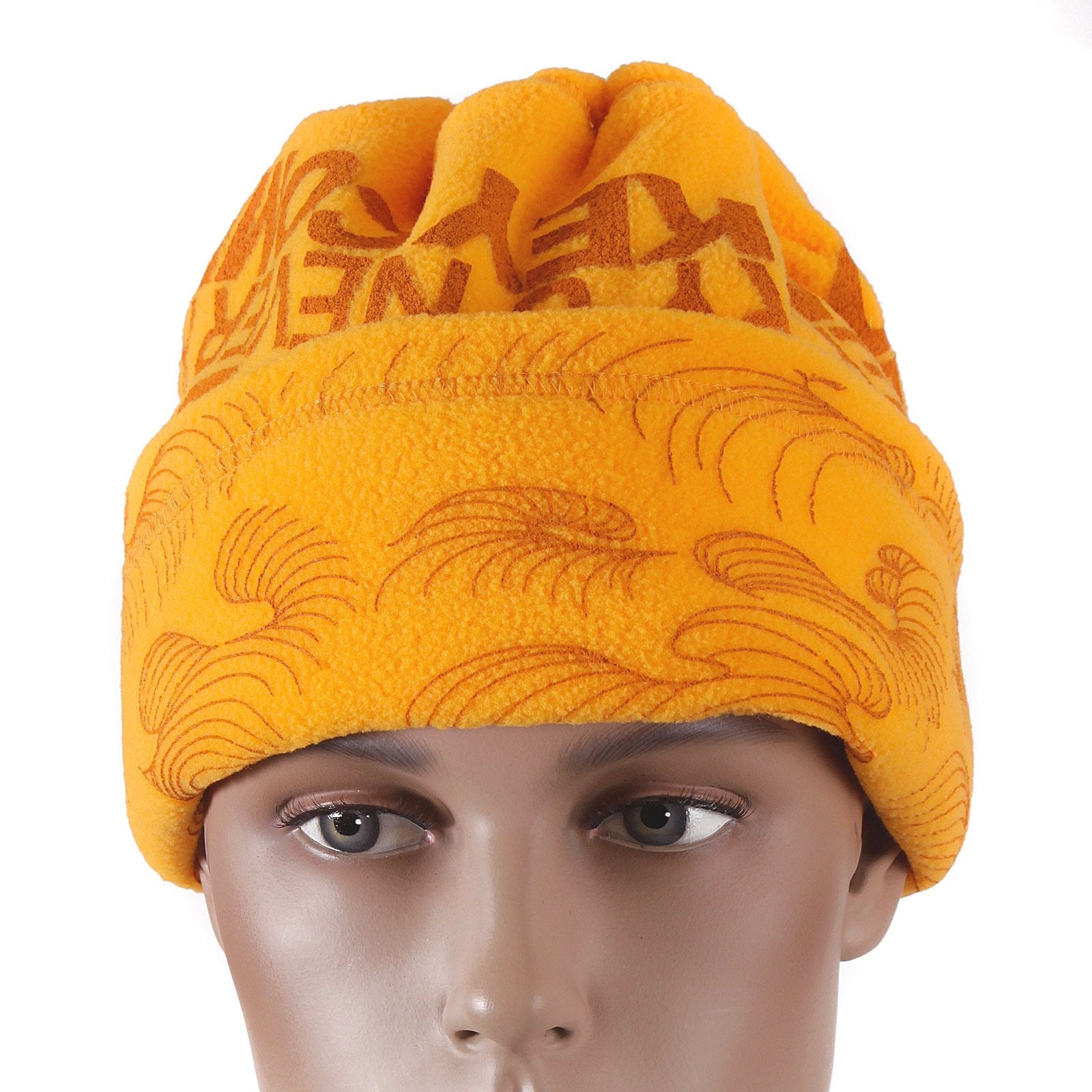 RMC JEANS TSUNAMI WAVE EMBROIDERED REVERSIBLE YELLOW FLEECE NECK WARMER SNOOD REDM5503