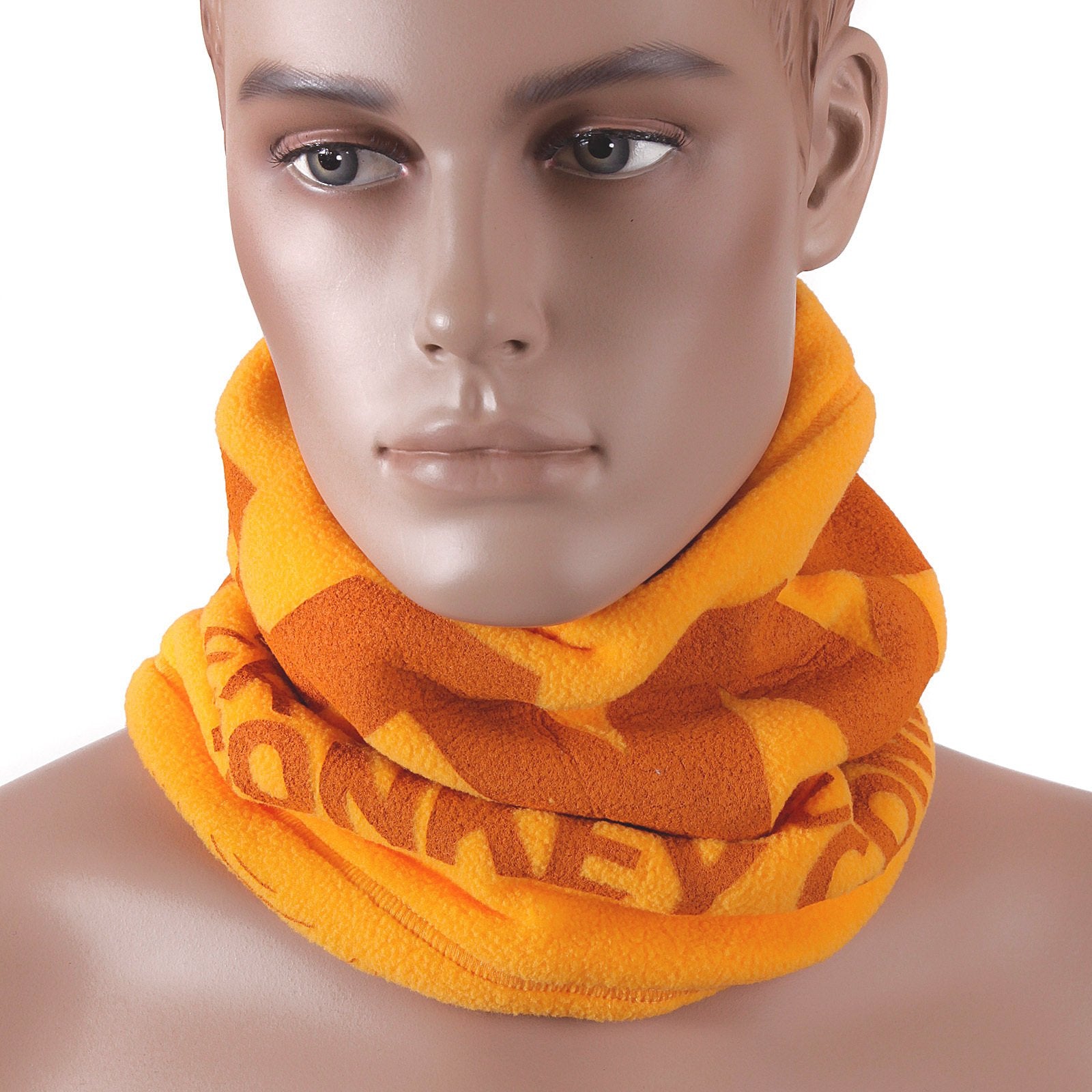 RMC JEANS TSUNAMI WAVE EMBROIDERED REVERSIBLE YELLOW FLEECE NECK WARMER SNOOD REDM5503