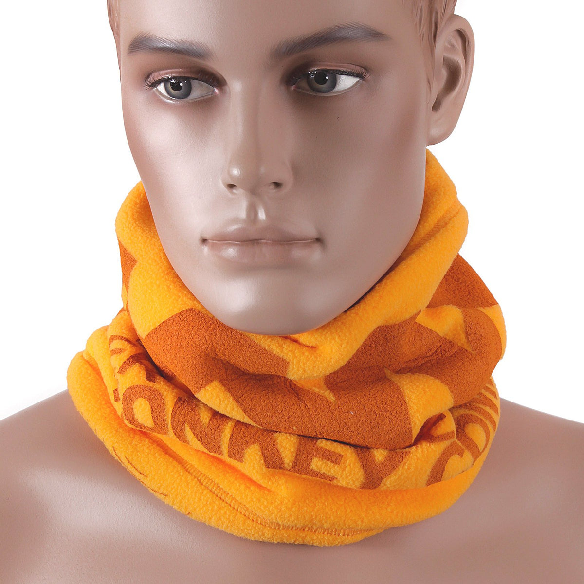 RMC JEANS TSUNAMI WAVE EMBROIDERED REVERSIBLE YELLOW FLEECE NECK WARMER SNOOD REDM5503