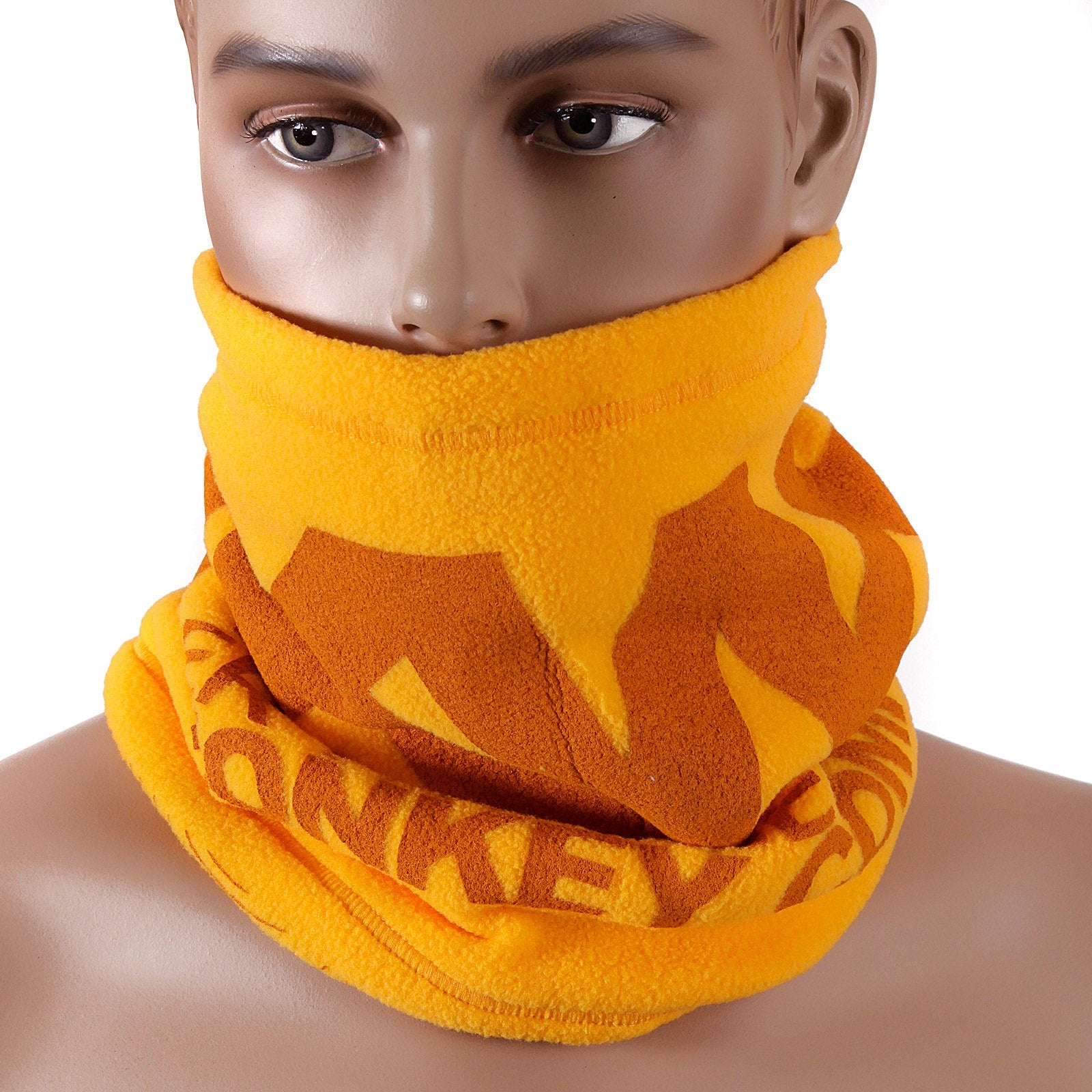 RMC JEANS TSUNAMI WAVE EMBROIDERED REVERSIBLE YELLOW FLEECE NECK WARMER SNOOD REDM5503