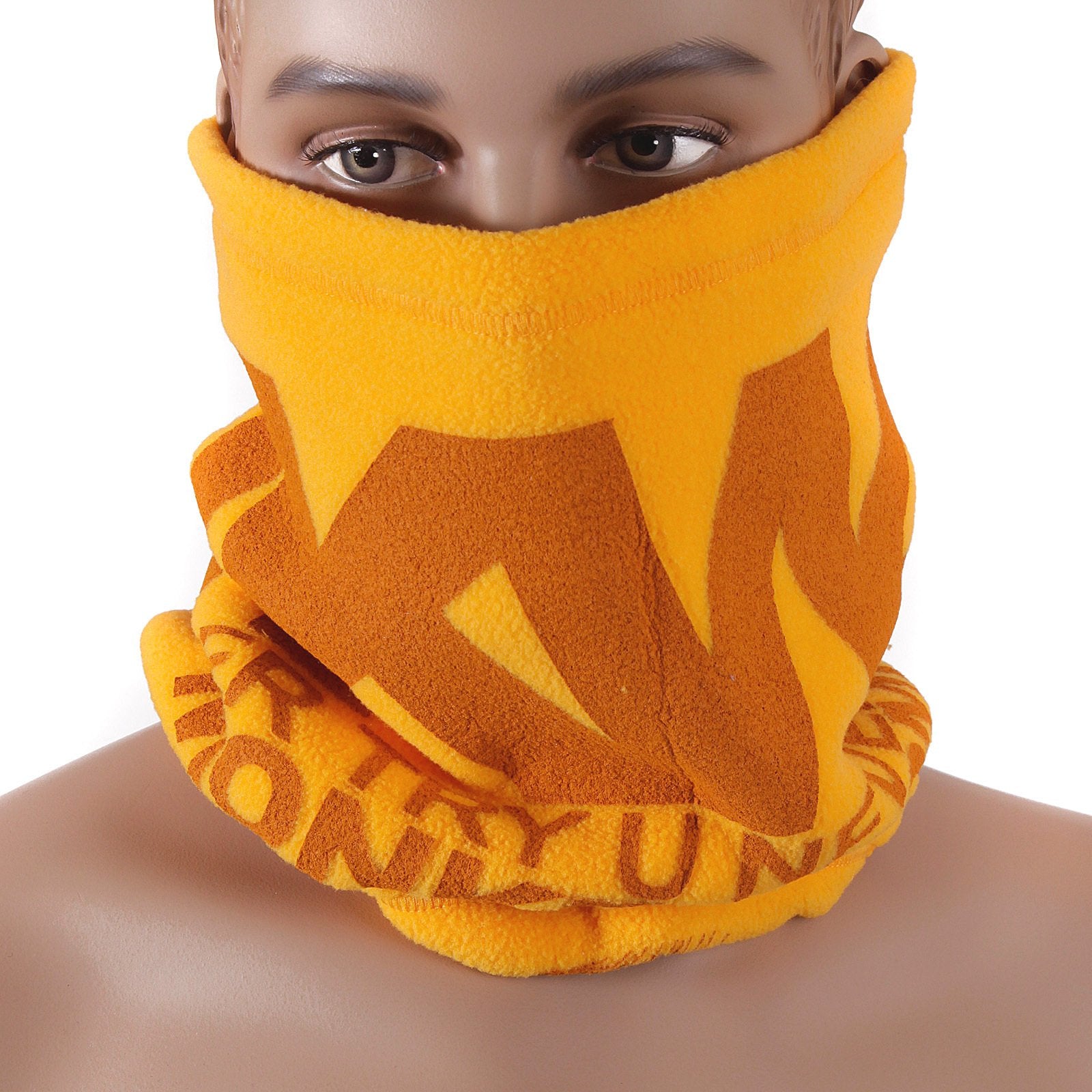 RMC JEANS TSUNAMI WAVE EMBROIDERED REVERSIBLE YELLOW FLEECE NECK WARMER SNOOD REDM5503