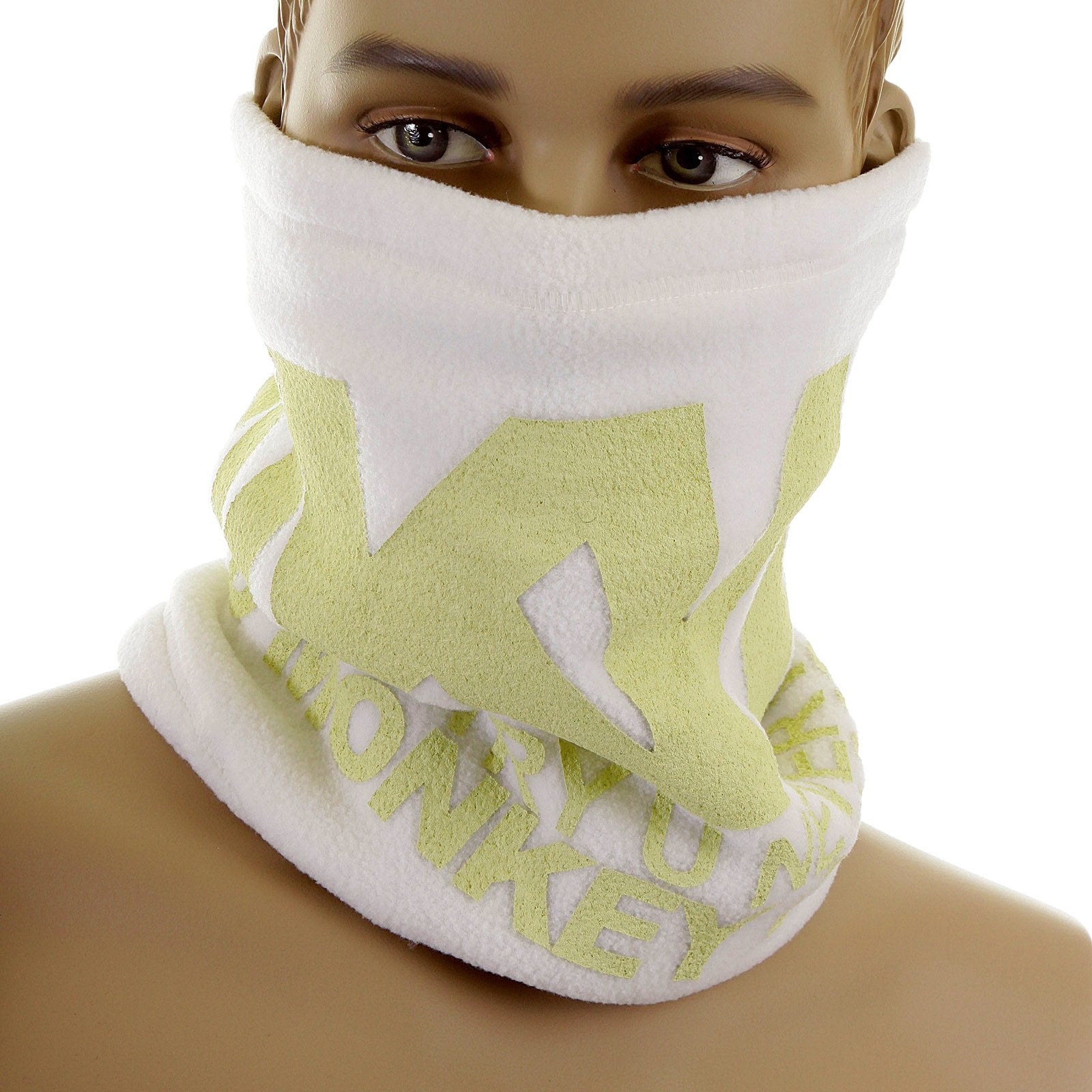 RMC JEANS TSUNAMI WAVE EMBROIDERED REVERSIBLE OFF WHITE FLEECE NECK WARMER SNOOD REDM5482