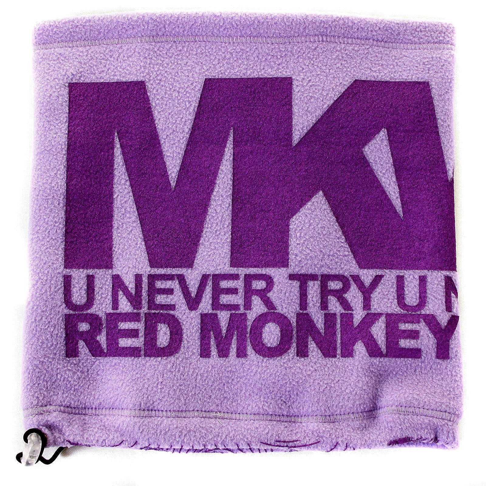 RMC JEANS TSUNAMI WAVE EMBROIDERED LIGHT LILAC PURPLE NECK WARMER SNOOD SCARF WITH TOGGLE AND PULL CORD REDM5509