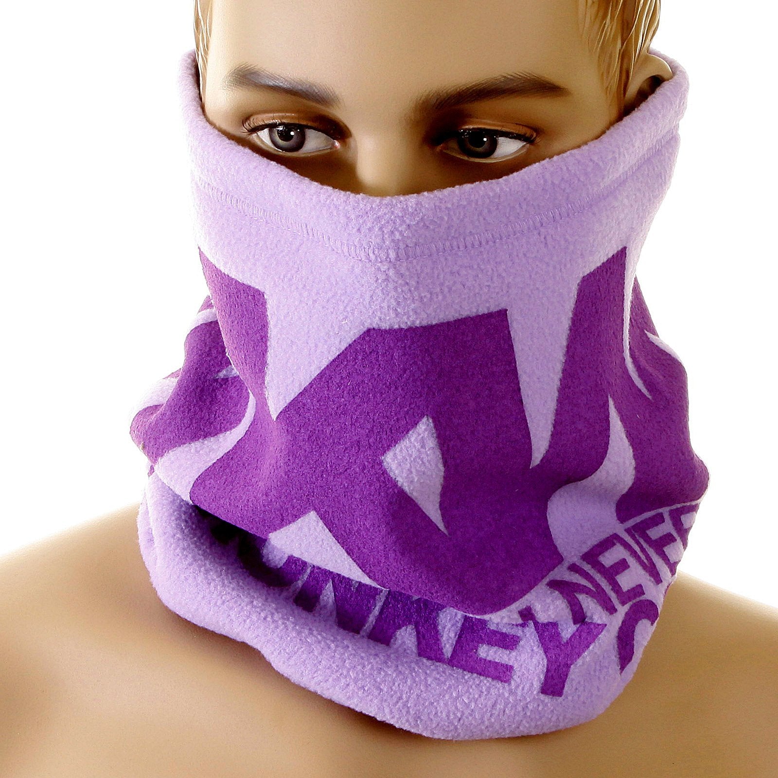 RMC JEANS TSUNAMI WAVE EMBROIDERED LIGHT LILAC PURPLE NECK WARMER SNOOD SCARF WITH TOGGLE AND PULL CORD REDM5509