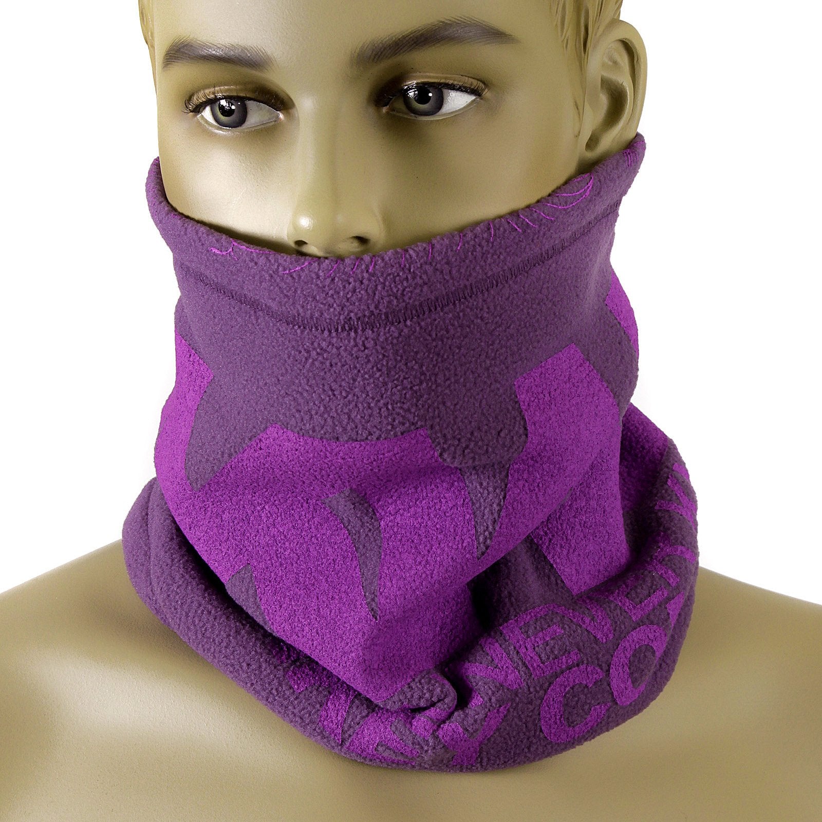 RMC DEEP PURPLE REVERSIBLETOGGLE AND PULL CORD CLOSURE EQUIPPED NECK AND HEAD WARMER SNOOD REDM5497