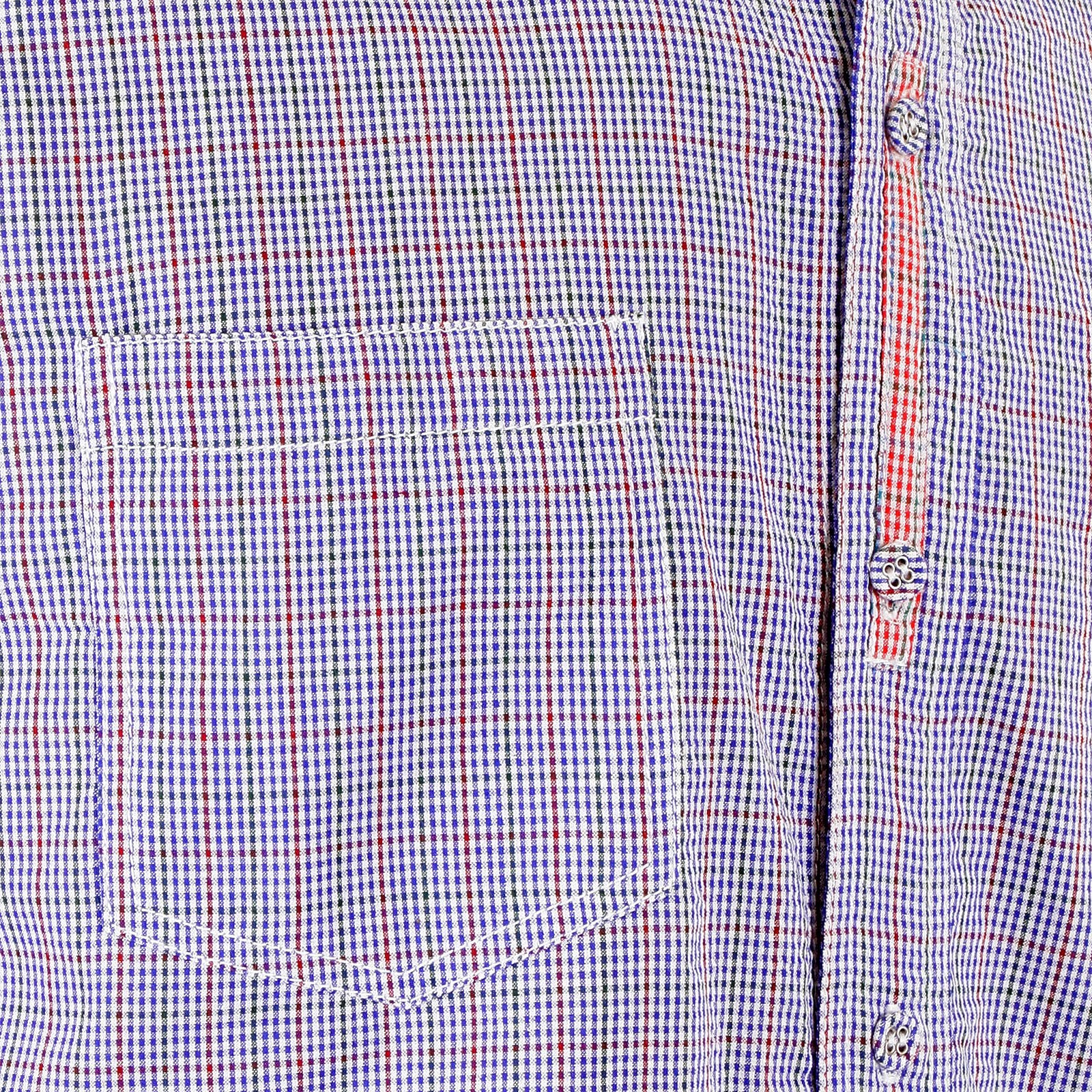 YOROPIKO REGULAR FIT SOFT COLLAR LONG SLEEVE CHECK SHIRT IN BLUE YORO5301