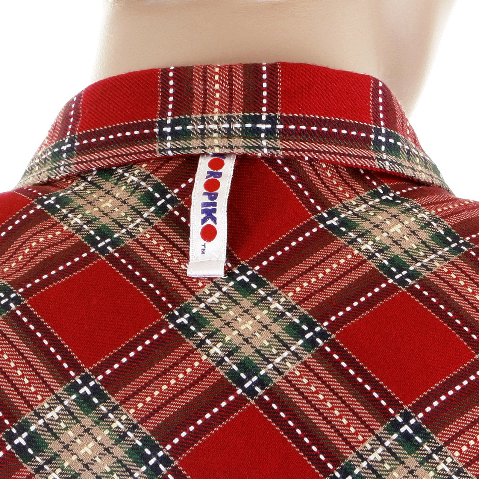 YOROPIKO MENS SOFT COLLAR LONG SLEEVE RED WESTERN REGULAR FIT CHECK SHIRT YORO5306