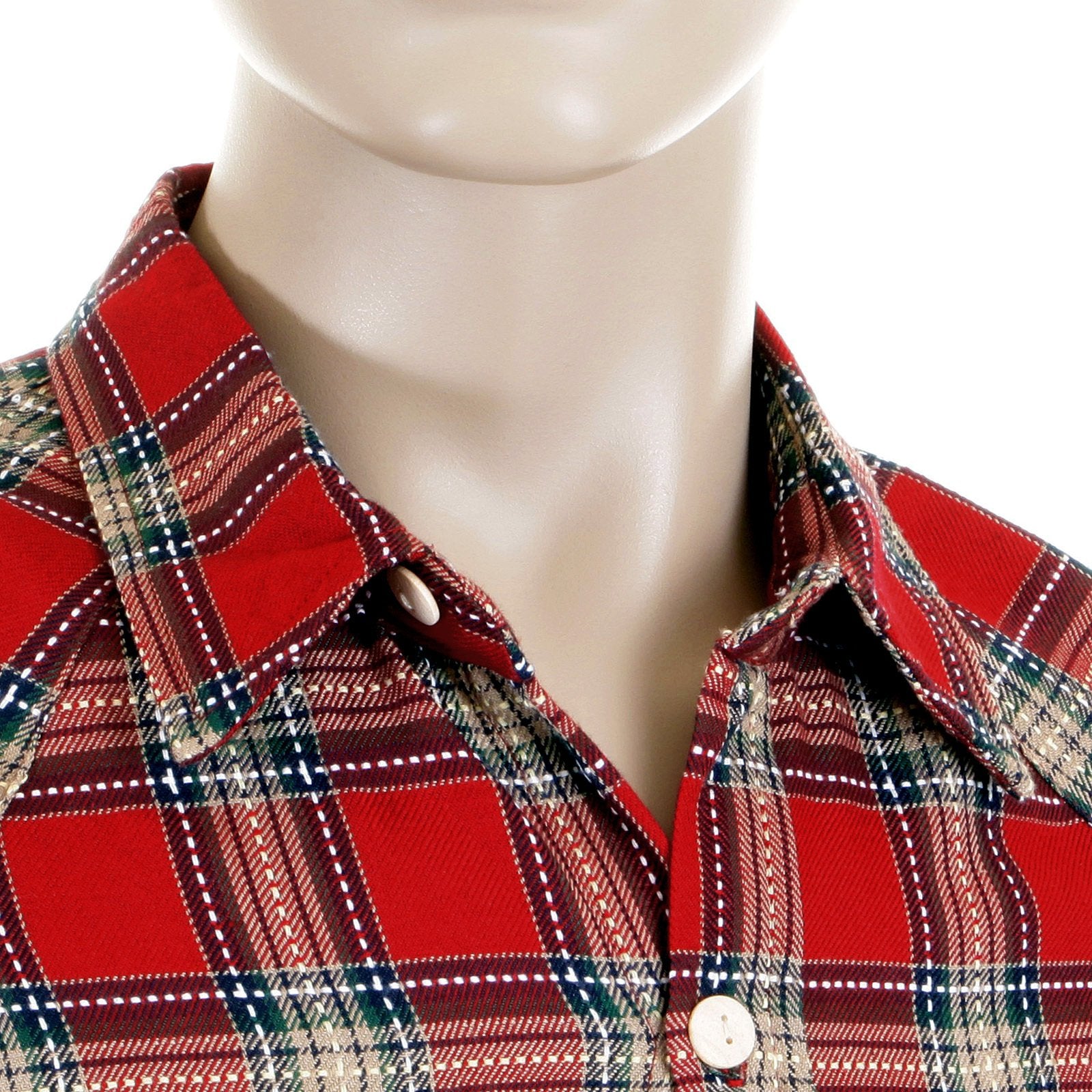 YOROPIKO MENS SOFT COLLAR LONG SLEEVE RED WESTERN REGULAR FIT CHECK SHIRT YORO5306