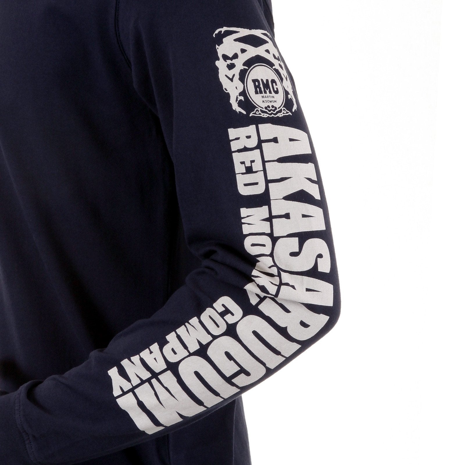 RMC JEANS MKWS KINTARO AKASARUGUMI CREW NECK PRINTED REGULAR FIT LONG SLEEVE T-SHIRT IN BLACK REDM5421