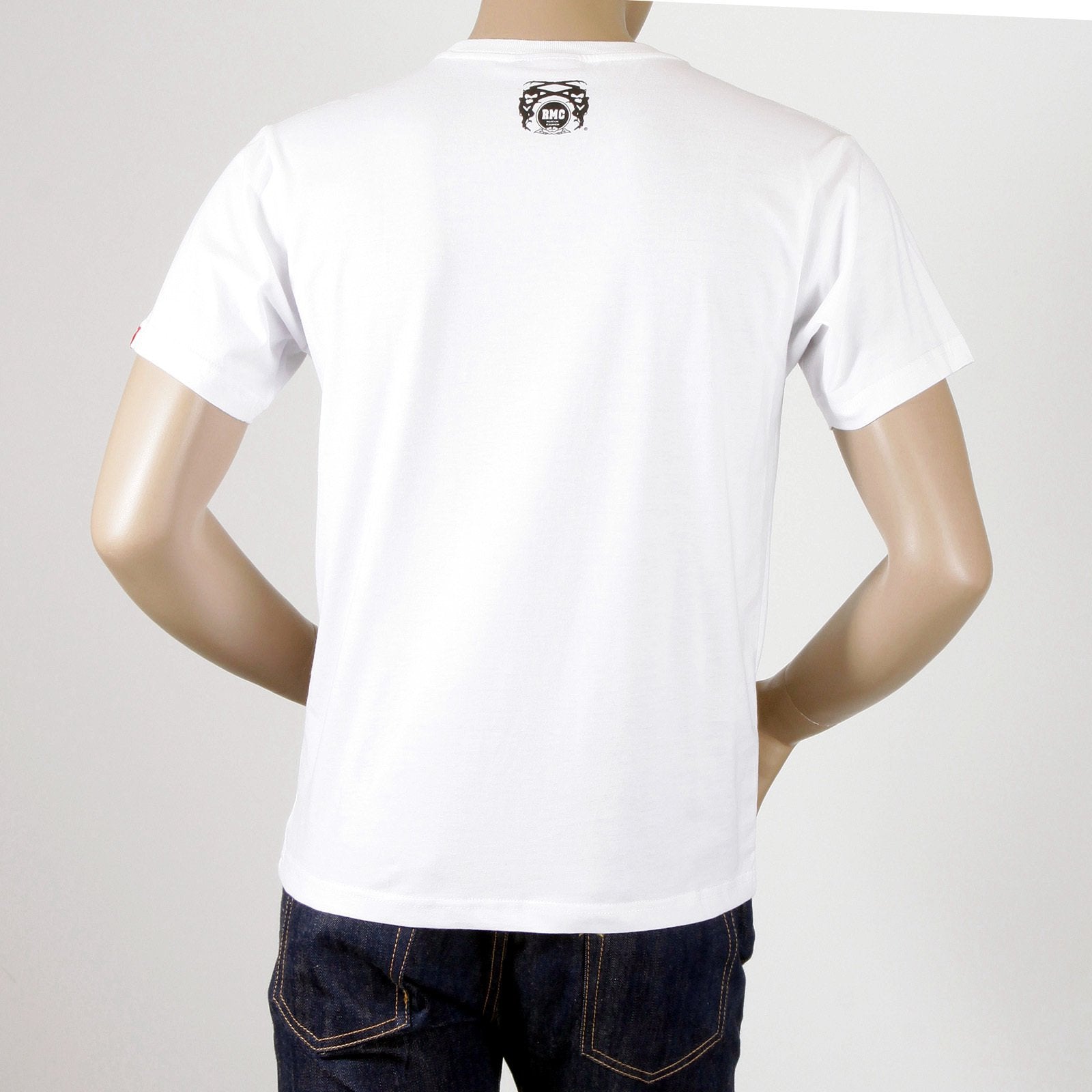 RMC JEANS 8TH ANNIVERSARY FOLDED HANDS PRINTED WHITE SHORT SLEEVE REGULAR FIT CREW NECK TSHIRT REDM2703