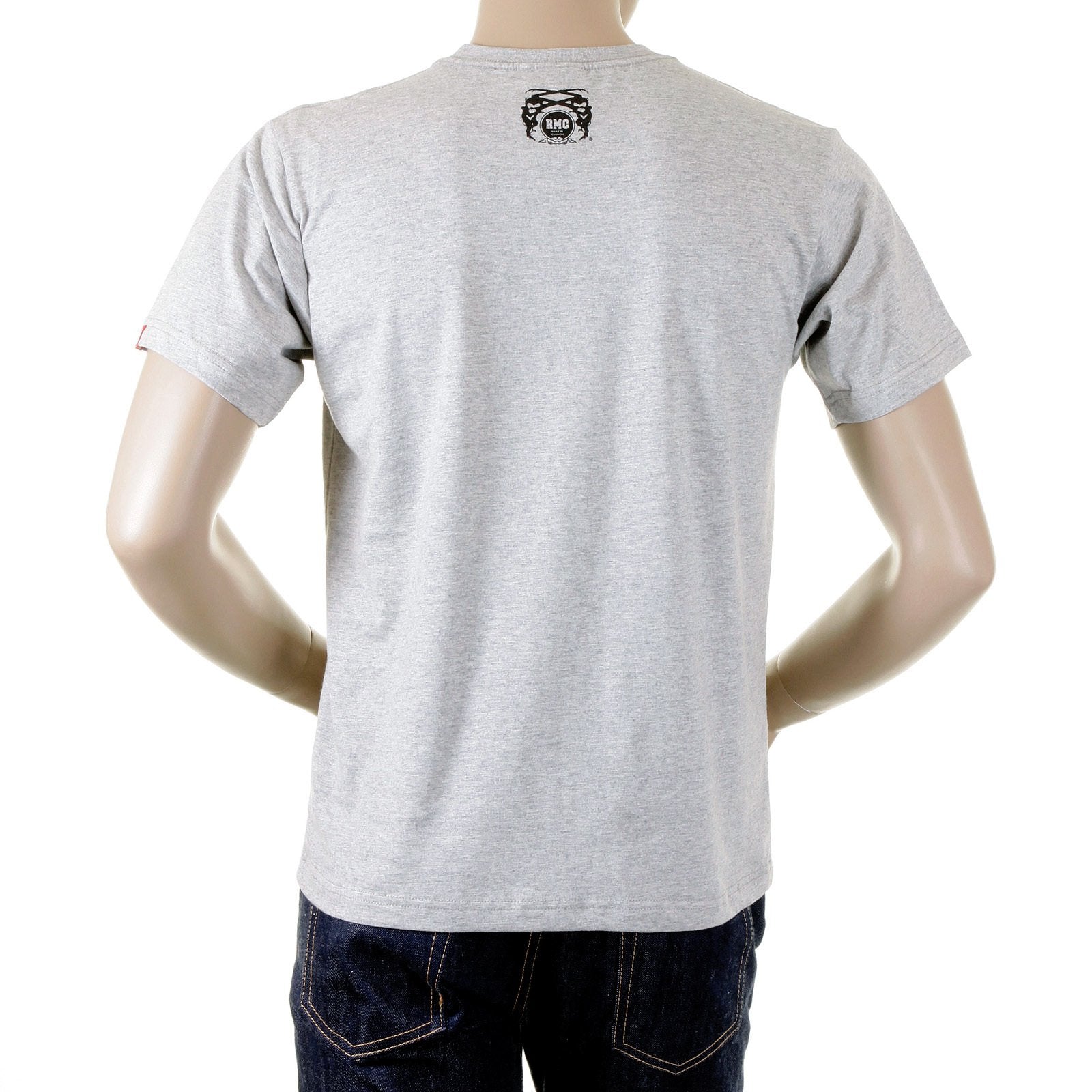 RMC GREY REGULAR FIT SHORT SLEEVE CREW NECK T-SHIRT WITH 8TH ANNIVERSARY SPANNER SCOOTER PRINT REDM2813
