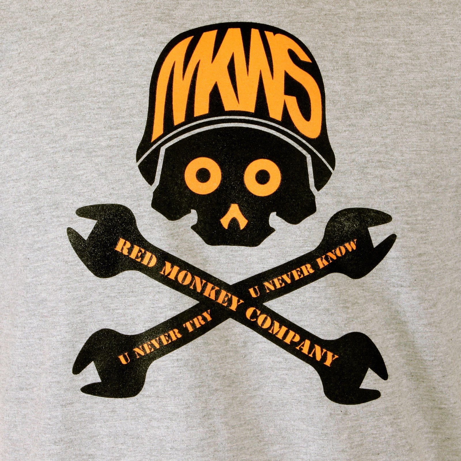 RMC GREY REGULAR FIT SHORT SLEEVE CREW NECK T-SHIRT WITH 8TH ANNIVERSARY SPANNER SCOOTER PRINT REDM2813