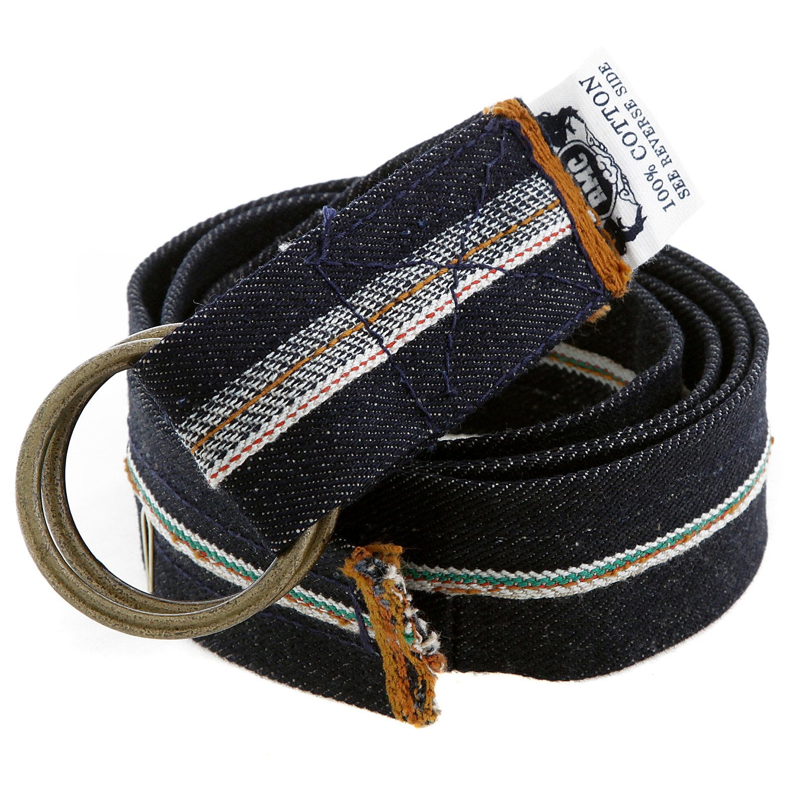 RMC JEANS HANDMADE SELVEDGE DENIM BELT IN LOGO AND TSUNAMI WAVE ADORNED BOX REDM5459