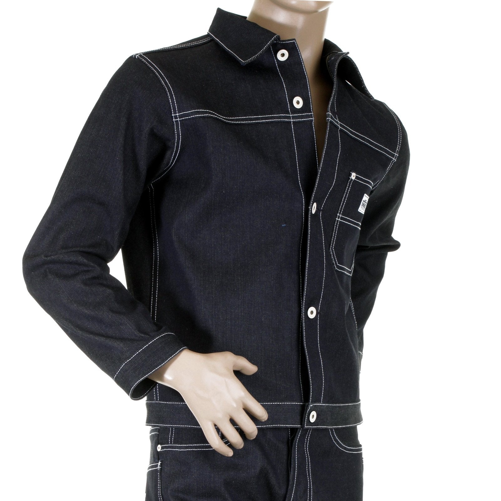 RMC MKWS BLACK SUGAR SUPER EXCLUSIVE UNWASHED SELVEDGE DENIM JACKET WITH SINGLE CHEST POCKET REDM5475