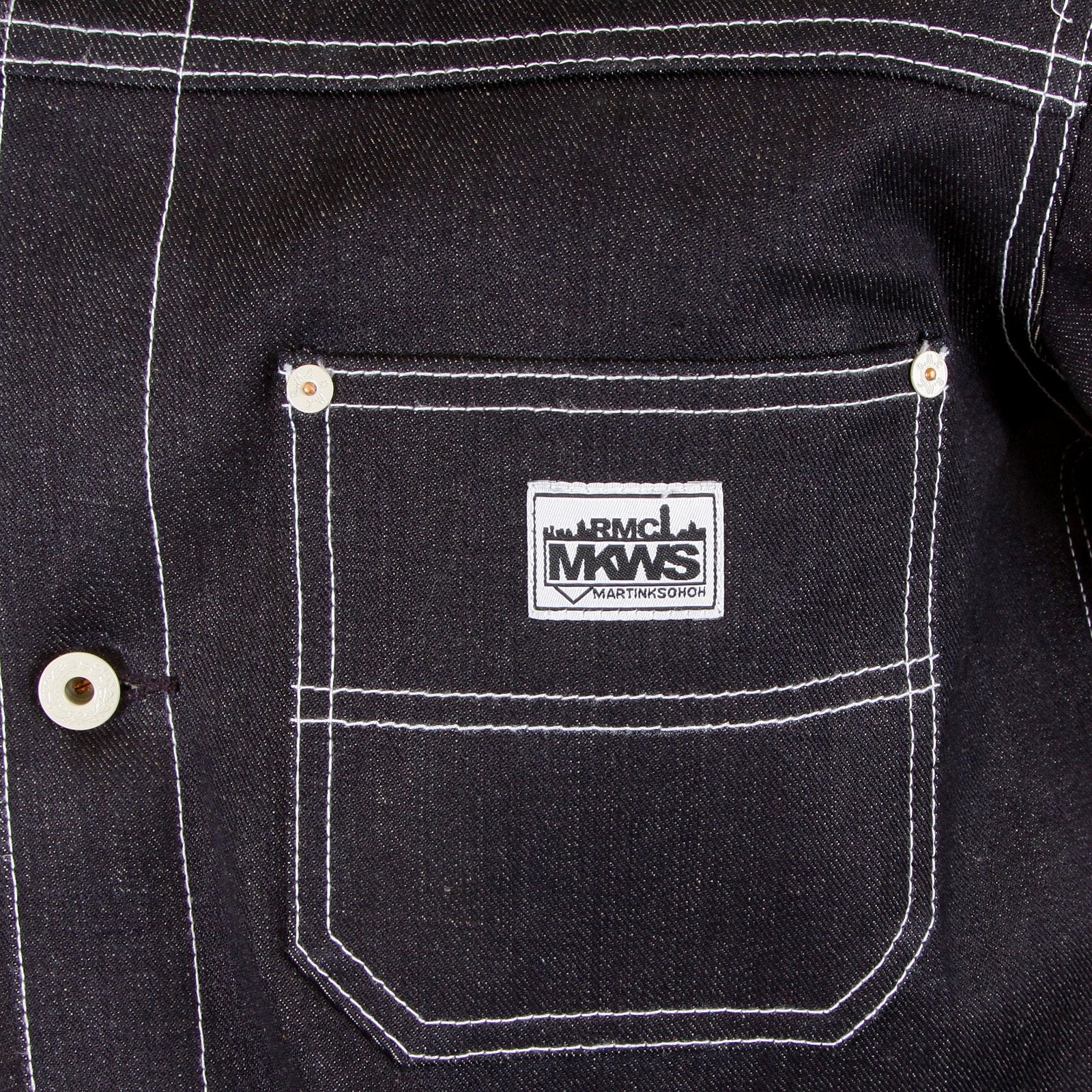 RMC MKWS BLACK SUGAR SUPER EXCLUSIVE UNWASHED SELVEDGE DENIM JACKET WITH SINGLE CHEST POCKET REDM5475
