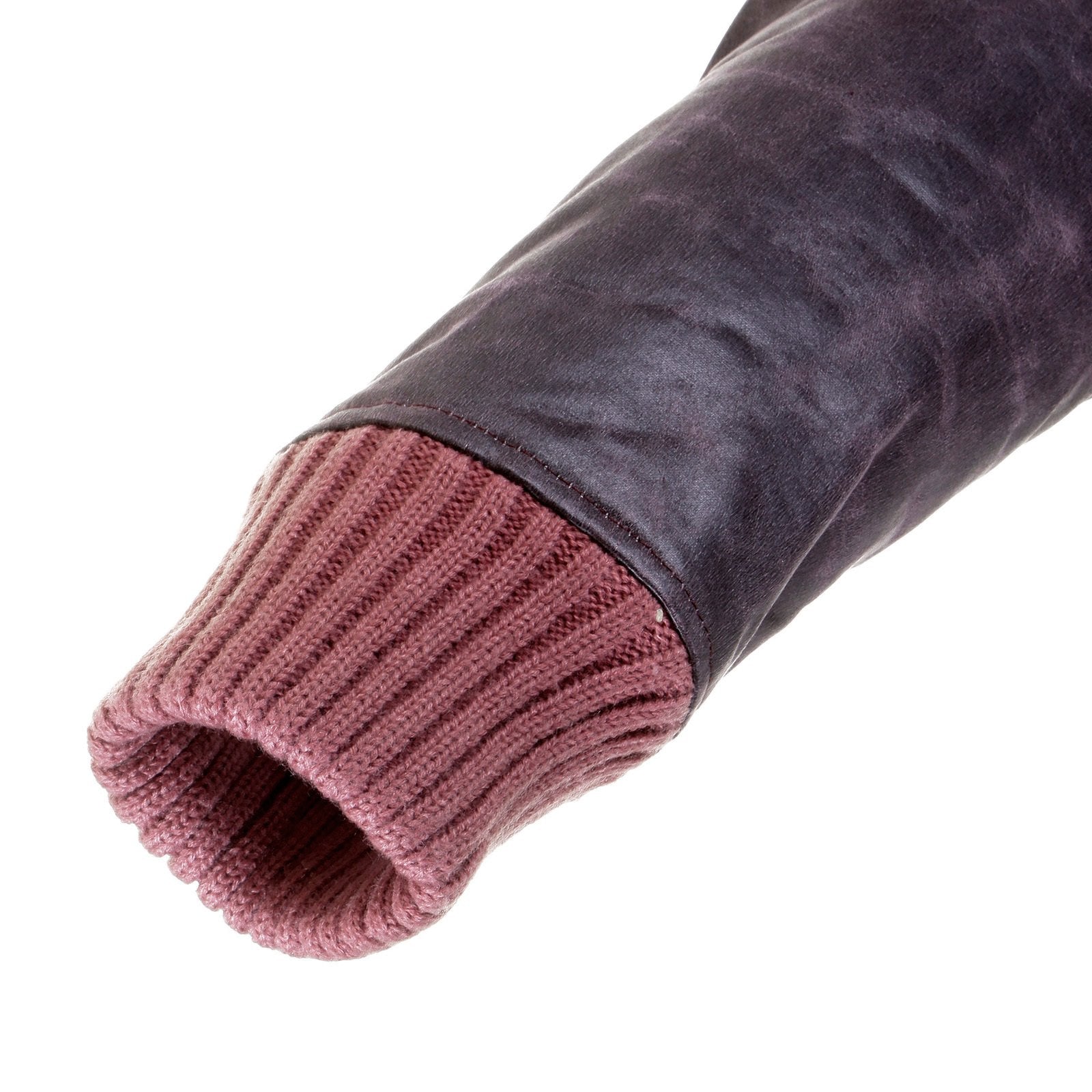 RMC JEANS SUPER EXCLUSIVE CLARET CORD AND PLATHER JACKET WITH CORDED BODY VARIEGATED SLEEVES REDM5322