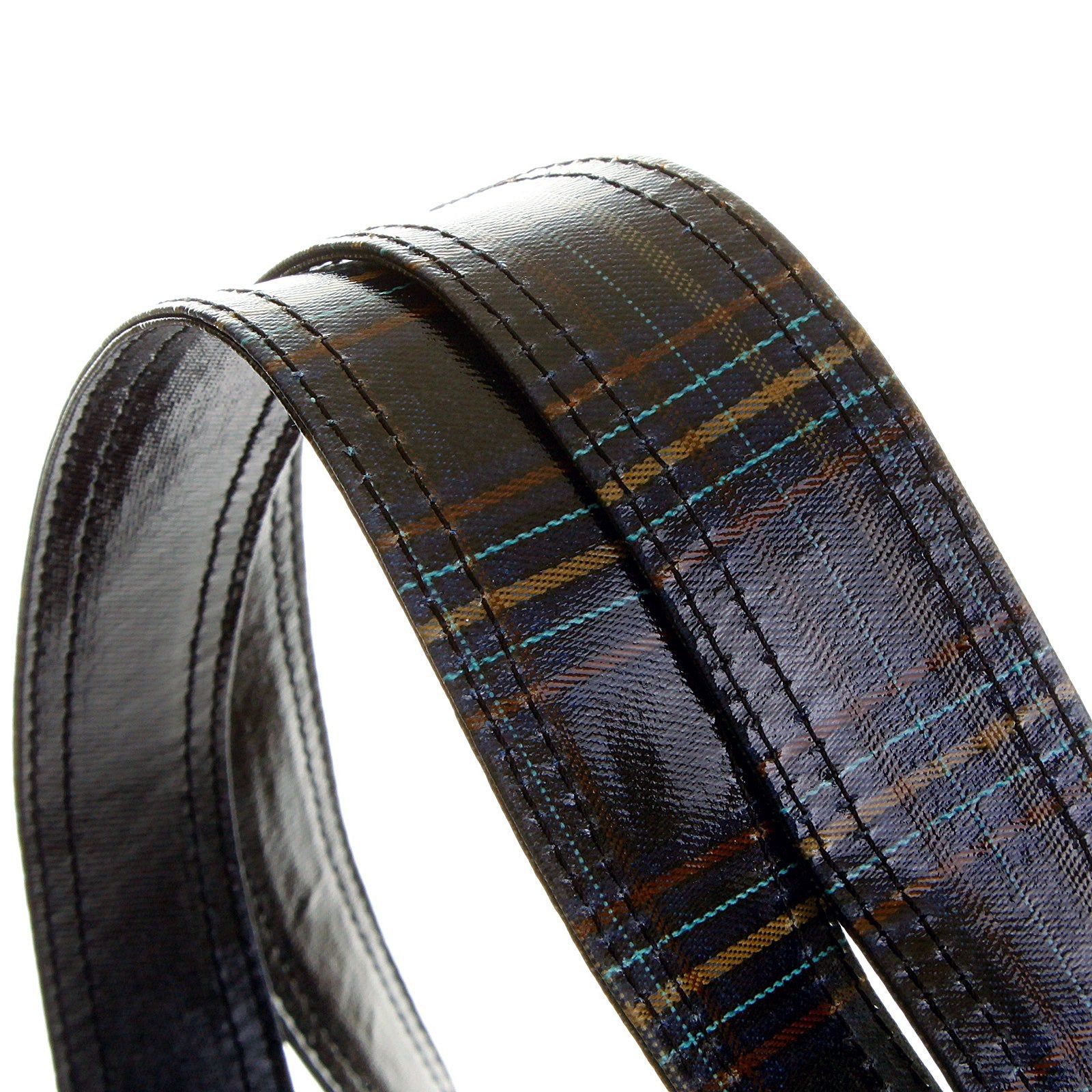 RMC MKWS UNISEX BLACK COATED DENIM HAND CARRY BAG WITH LAMINATED TARTAN LINING REDM5537