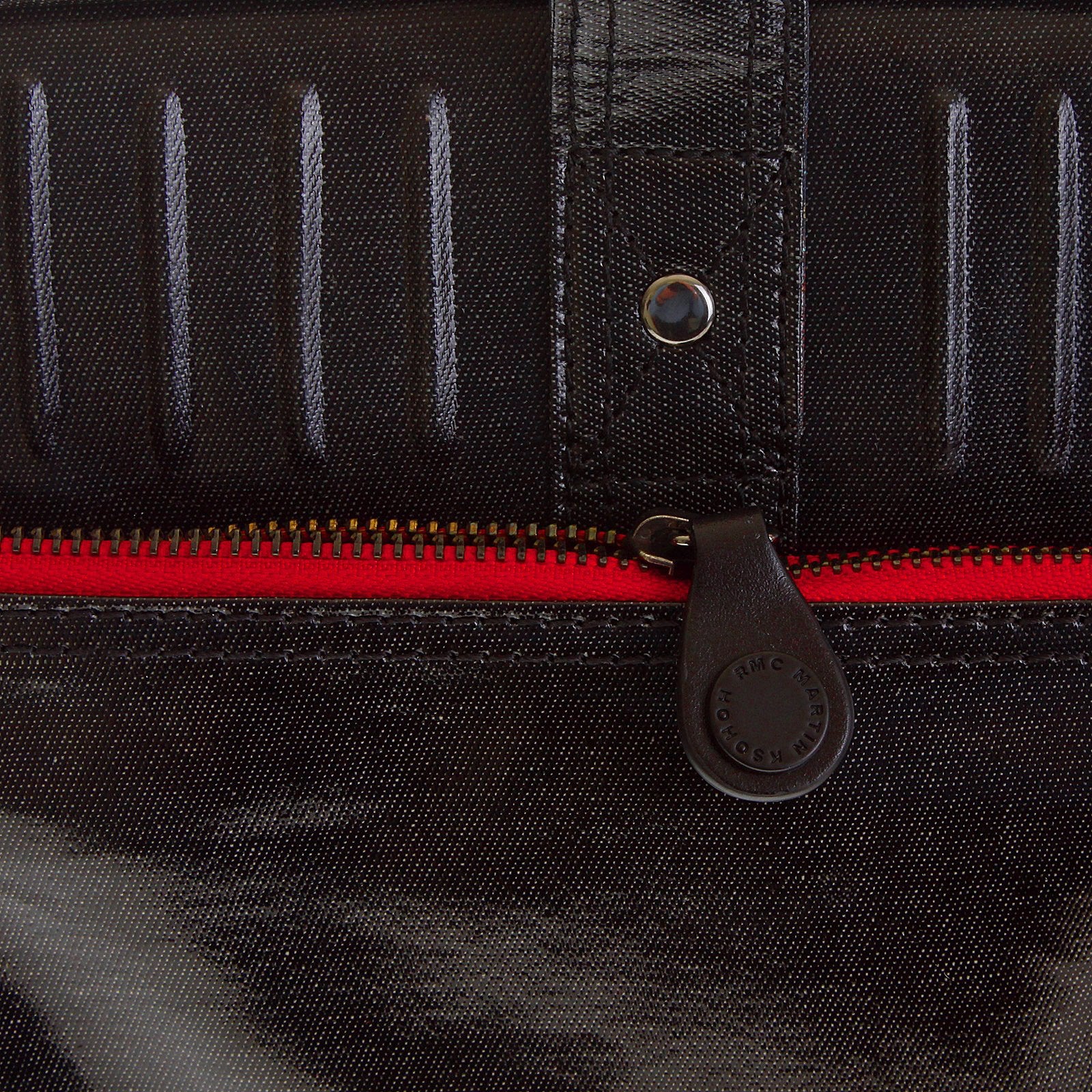 RMC MKWS UNISEX COATED DENIM HAND CARRY OFFICE BAG WITH LAMINATED TARTAN LINING REDM5541