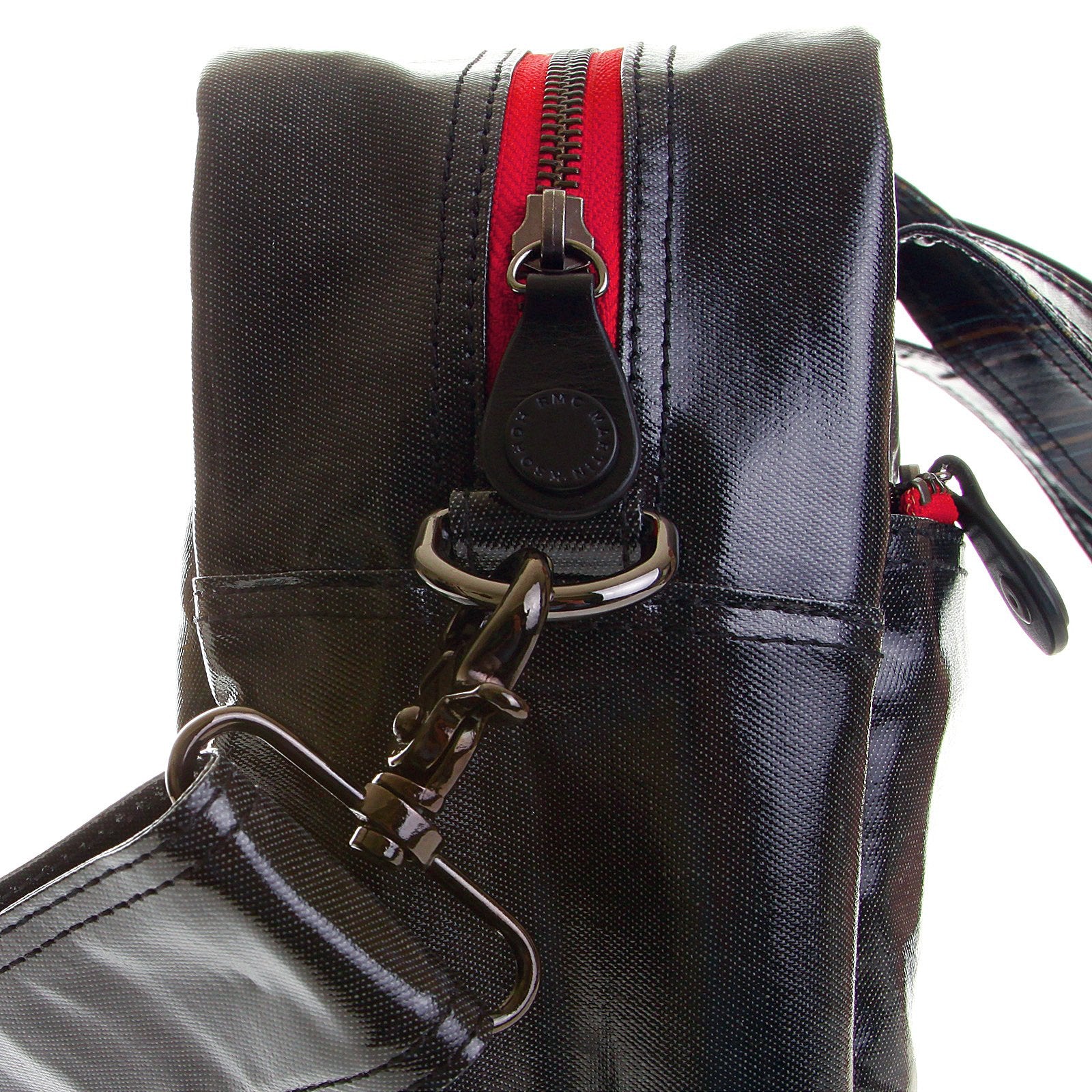 RMC MKWS UNISEX COATED DENIM HAND CARRY OFFICE BAG WITH LAMINATED TARTAN LINING REDM5541