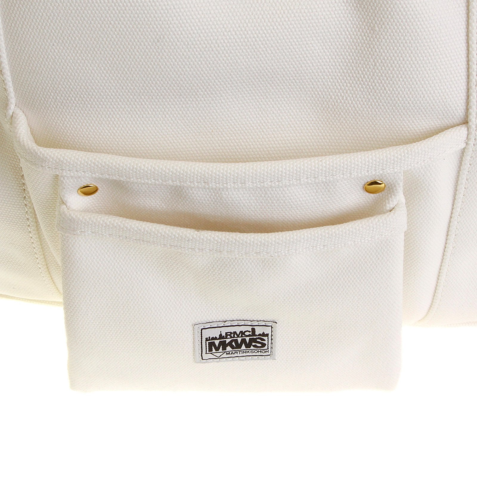 RMC MKWS VERSATILE UNISEX 100% COTTON CANVAS HAND CARRY BAG IN WHITE REDM5586
