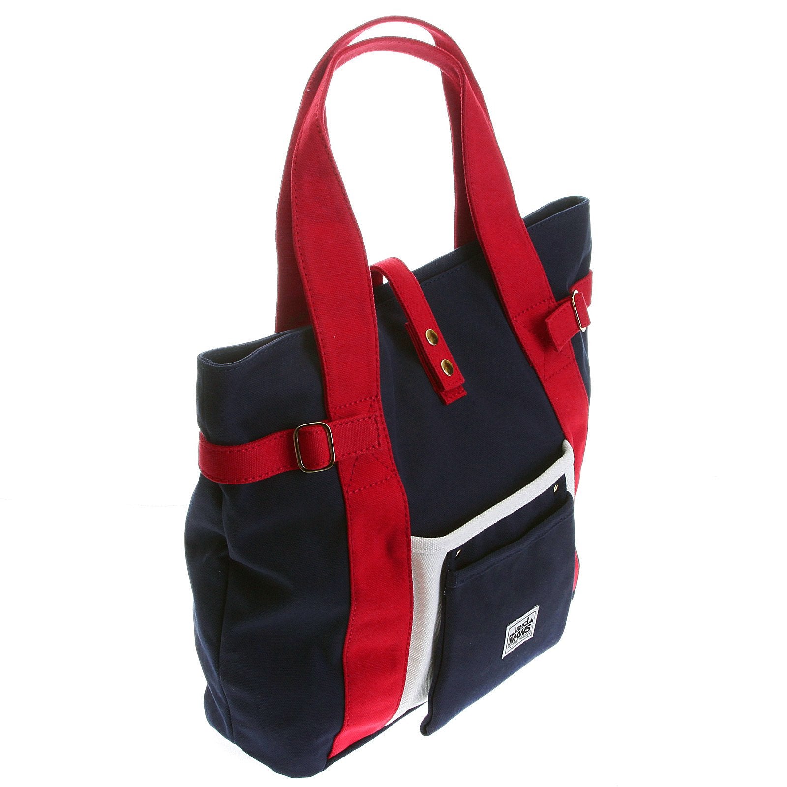 RMC MKWS UNISEX NAVY CANVAS HAND CARRY BAG WITH RED CANVAS HANDLES AND TRIM REDM5585