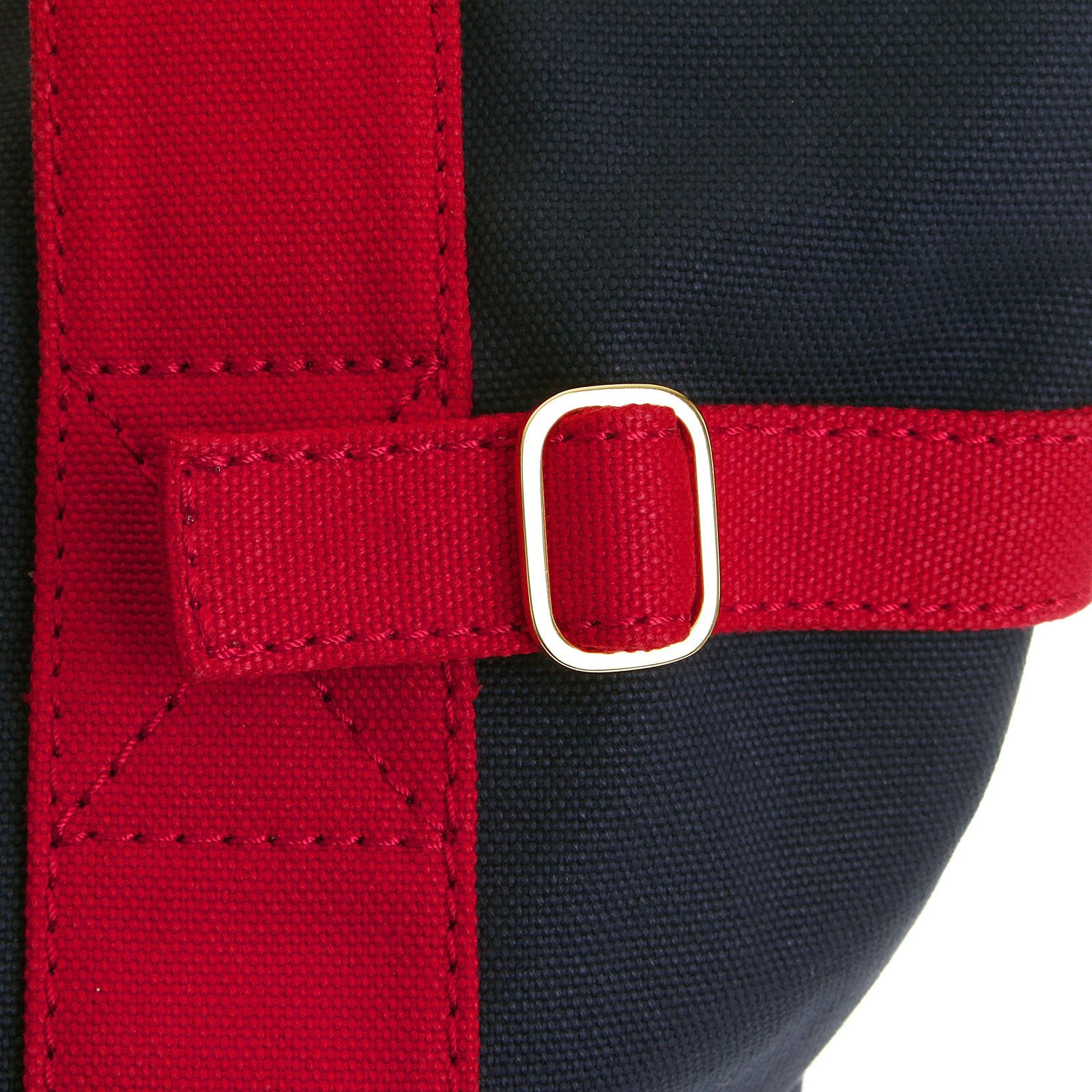 RMC MKWS UNISEX NAVY CANVAS HAND CARRY BAG WITH RED CANVAS HANDLES AND TRIM REDM5585