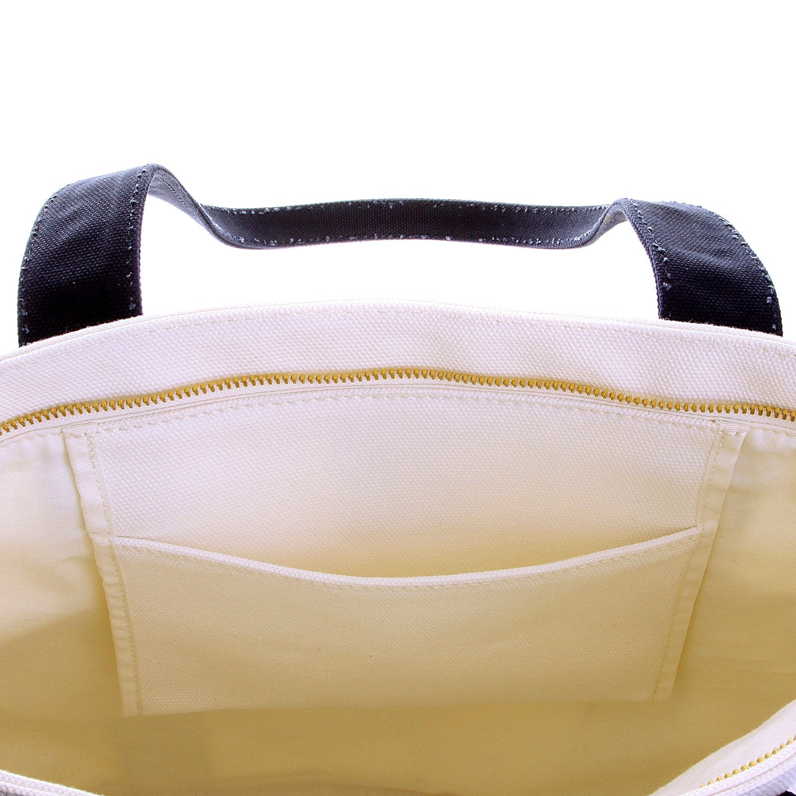 RMC MKWS UNISEX WHITE CANVAS SHOPPER BAG WITH NAVY CANVAS BASE AND RED CANVAS HANDLES REDM5589