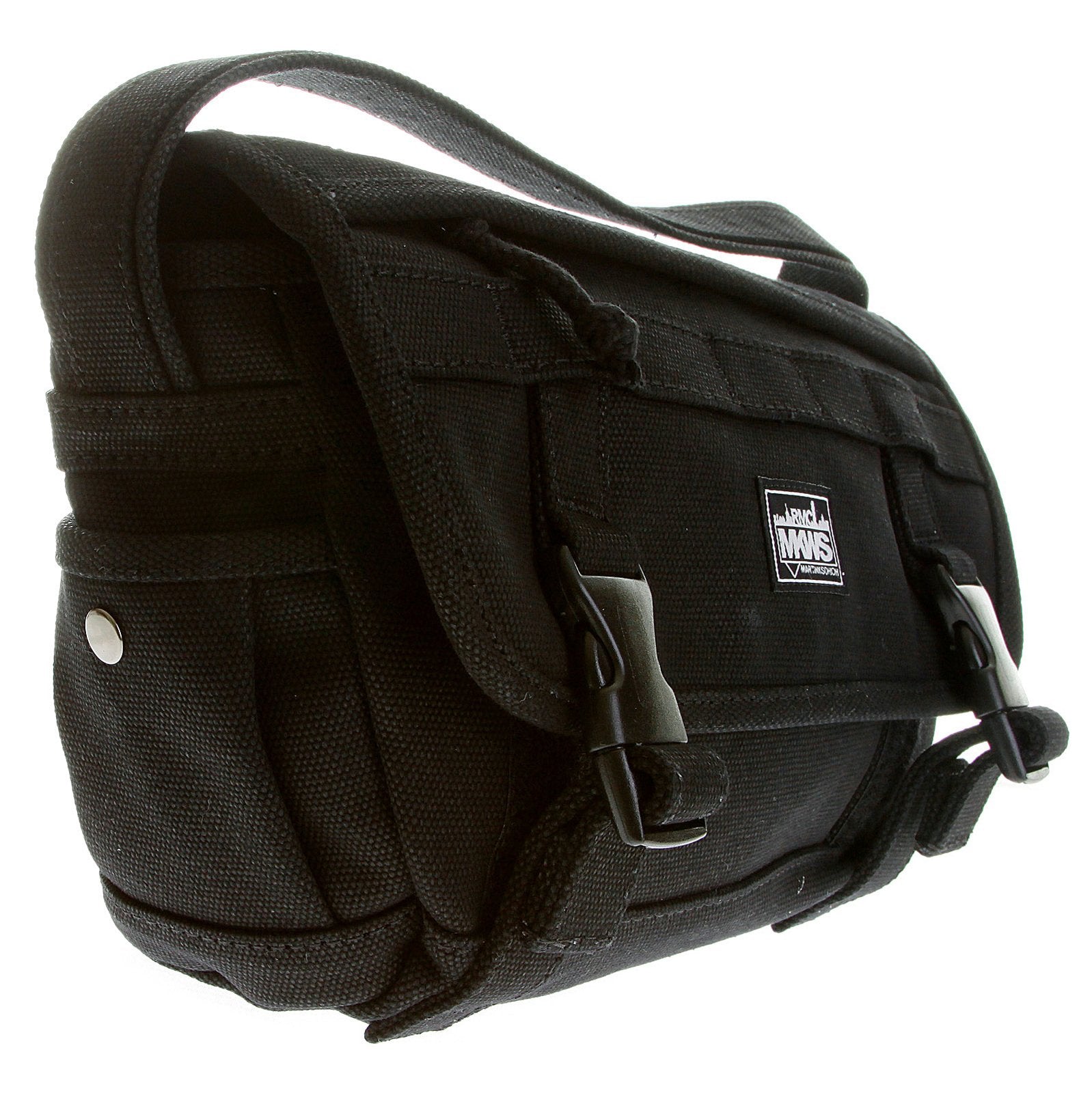 RMC MKWS UNISEX VELCRO AND CLIP FLAP CLOSURE CANVAS BLACK BAG WITH SHOULDER STRAP REDM5577