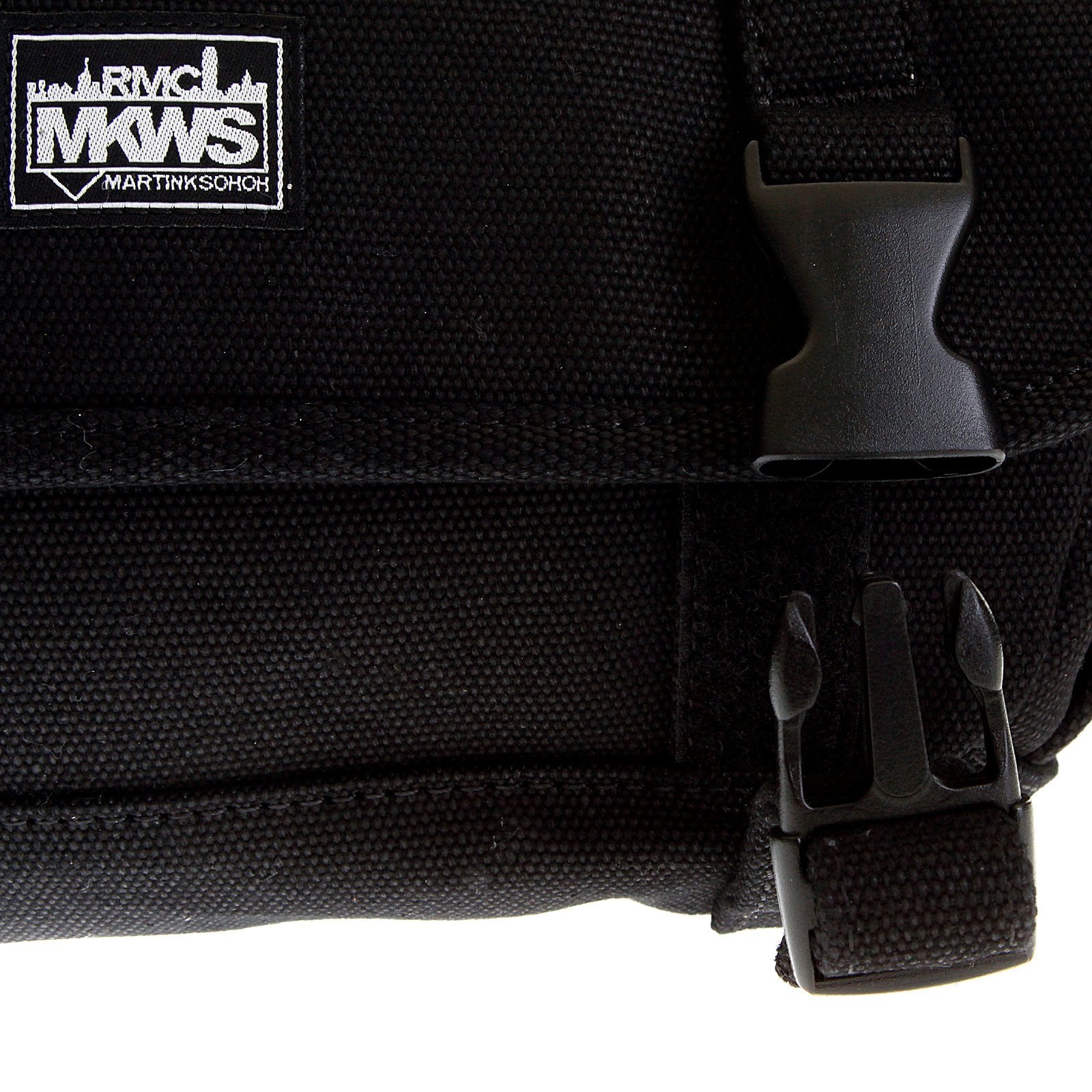 RMC MKWS UNISEX VELCRO AND CLIP FLAP CLOSURE CANVAS BLACK BAG WITH SHOULDER STRAP REDM5577