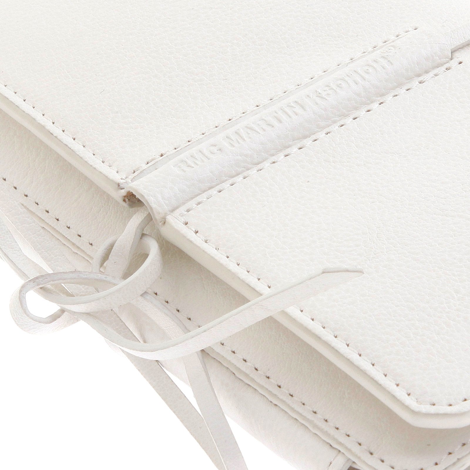 RMC JEANS WHITE LEATHER 3 FOLD MENS CREDIT CARD WALLET WITH SHOE LACE TIE REDM5719