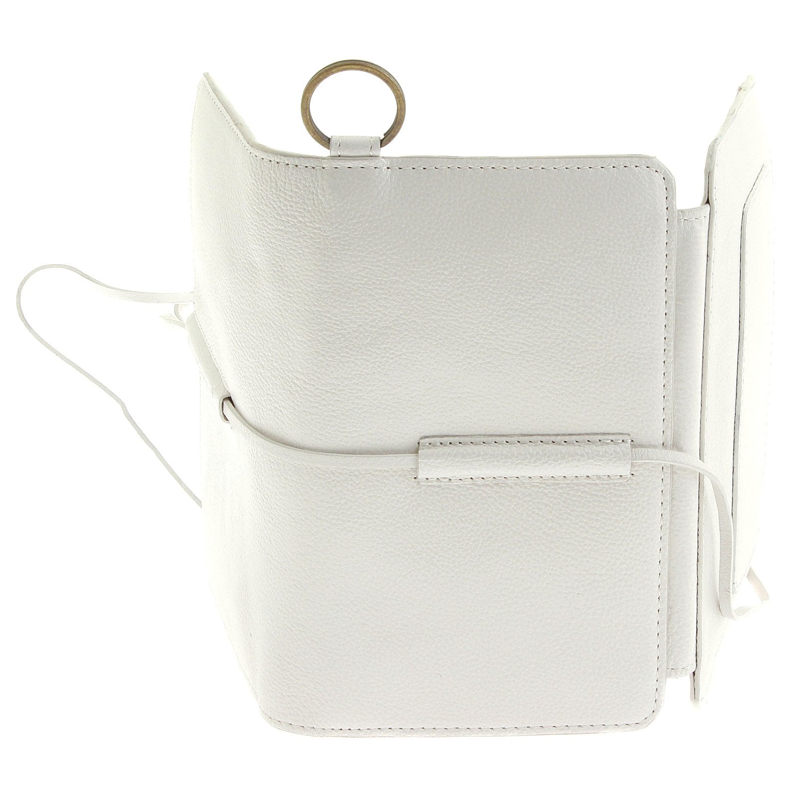 RMC JEANS WHITE LEATHER 3 FOLD MENS CREDIT CARD WALLET WITH SHOE LACE TIE REDM5719
