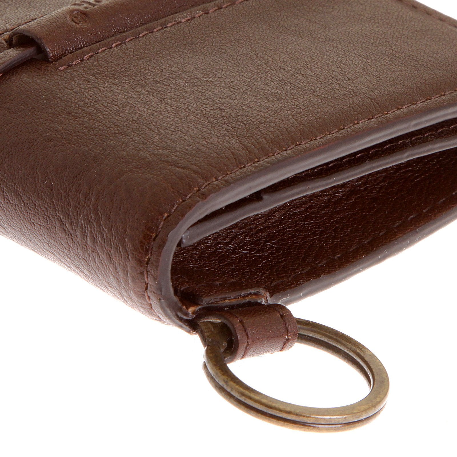 RMC JEANS BROWN GRAIN ITALIAN LEATHER WALLET WITH SHOE LACE TIE CLOSURE FOR MEN REDM5727