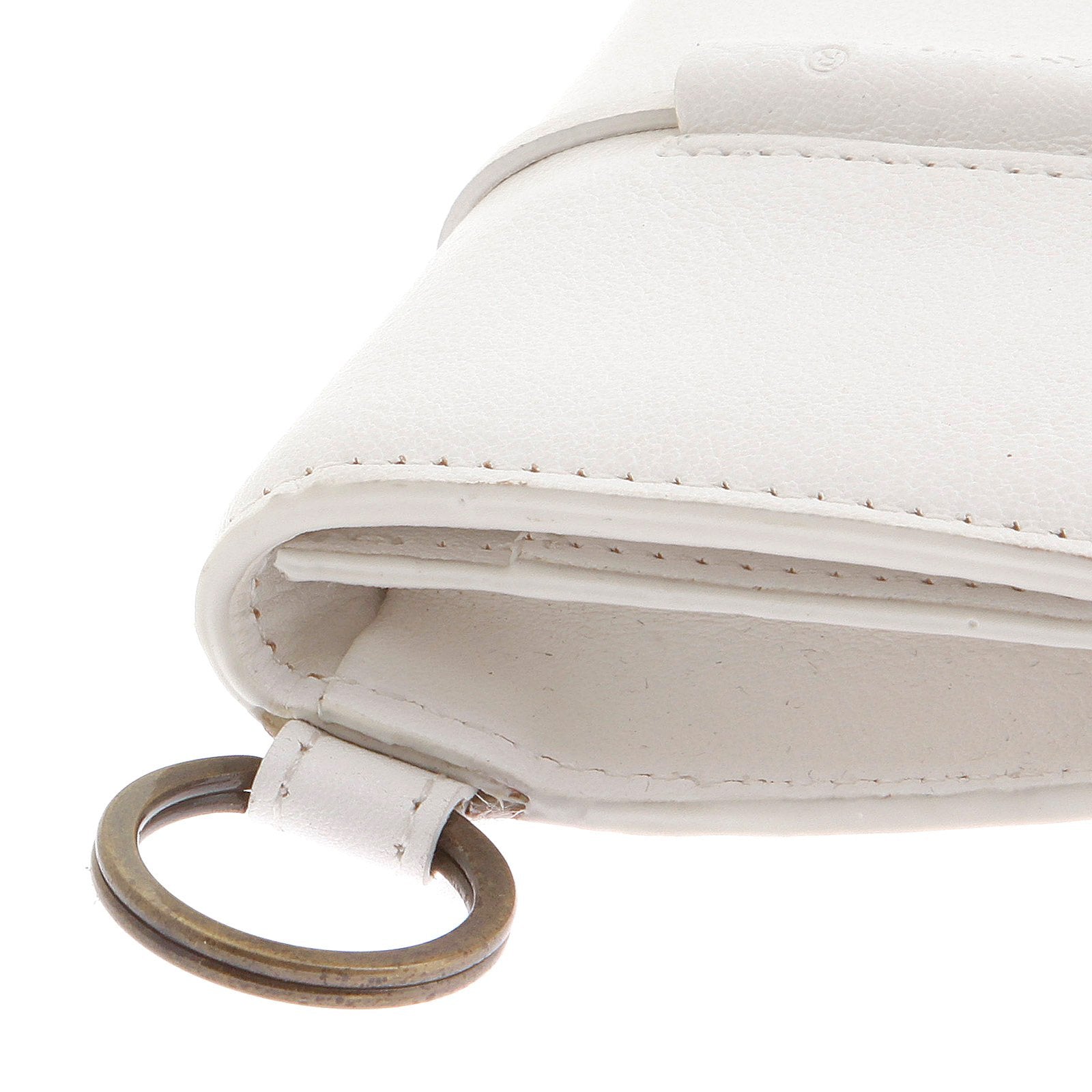 RMC JEANS GRAIN ITALIAN LEATHER POUCH MENS WALLET IN WHITE REDM5730