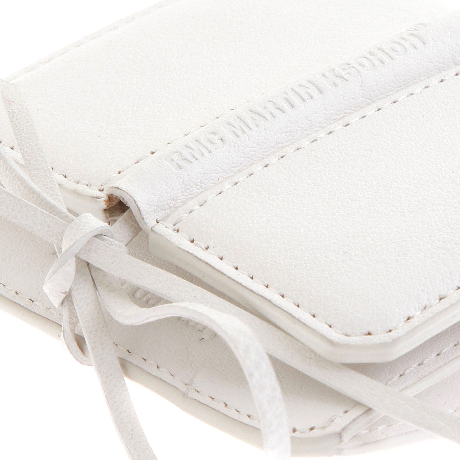 RMC JEANS GRAIN ITALIAN LEATHER POUCH MENS WALLET IN WHITE REDM5730
