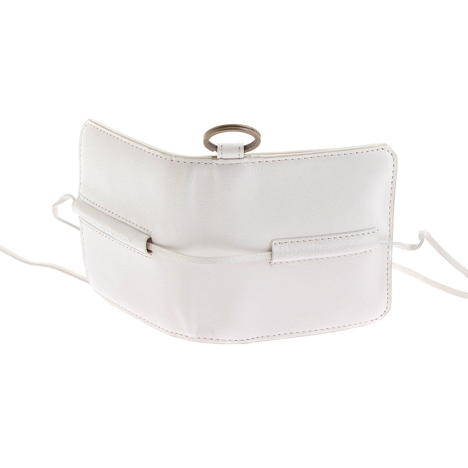 RMC JEANS GRAIN ITALIAN LEATHER POUCH MENS WALLET IN WHITE REDM5730