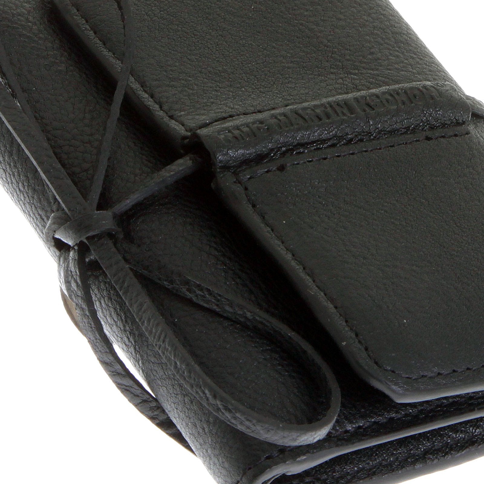 RMC JEANS ITALIAN GRAIN BLACK LEATHER 3 FOLD CREDIT CARD MINI WALLET FOR MEN REDM5731