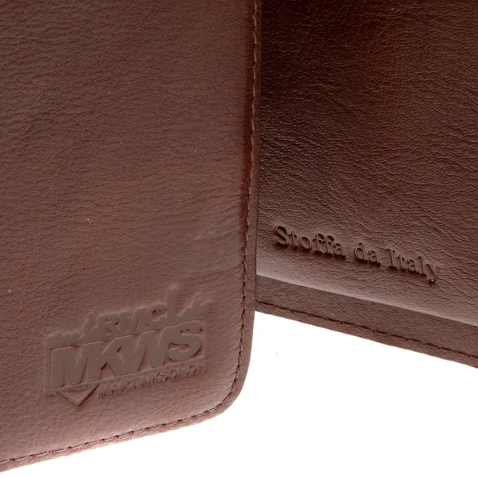 RMC JEANS 3 FOLD MENS CREDIT CARD AND COIN POUCH LANDSCAPE LEATHER WALLET IN BROWN REDM5740