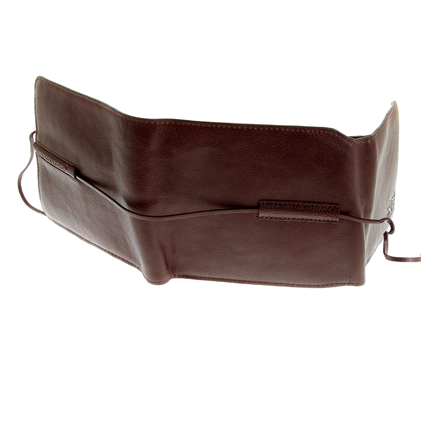 RMC JEANS 3 FOLD MENS CREDIT CARD AND COIN POUCH LANDSCAPE LEATHER WALLET IN BROWN REDM5740