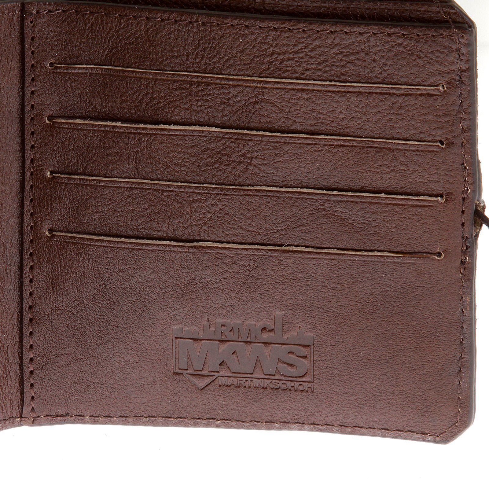 RMC JEANS BROWN LEATHER HORSE HAIR WALLET WITH SHOE LACE TIE CLOSURE FOR MEN REDM5769