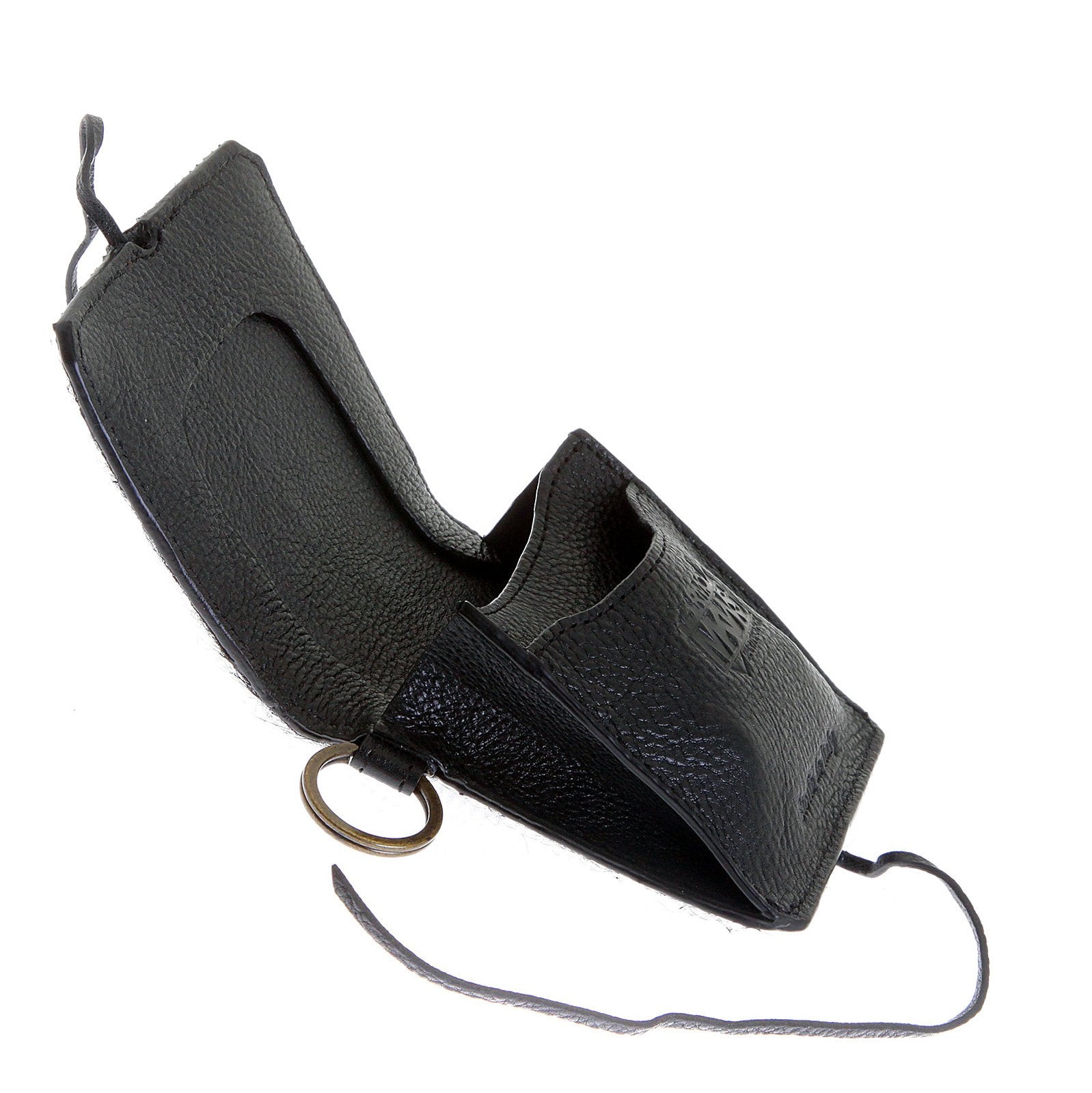 RMC JEANS BLACK LEATHER HORSE HAIR POUCH WALLETS WITH SHOE LACE TIE CLOSURE FOR MEN REDM5770