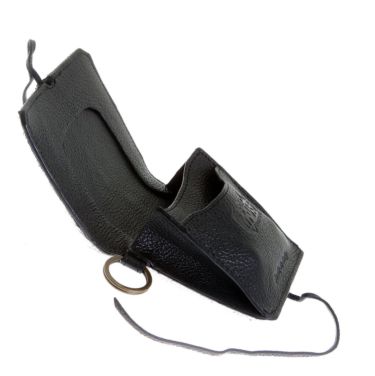 RMC JEANS BLACK LEATHER HORSE HAIR POUCH WALLETS WITH SHOE LACE TIE CLOSURE FOR MEN REDM5770