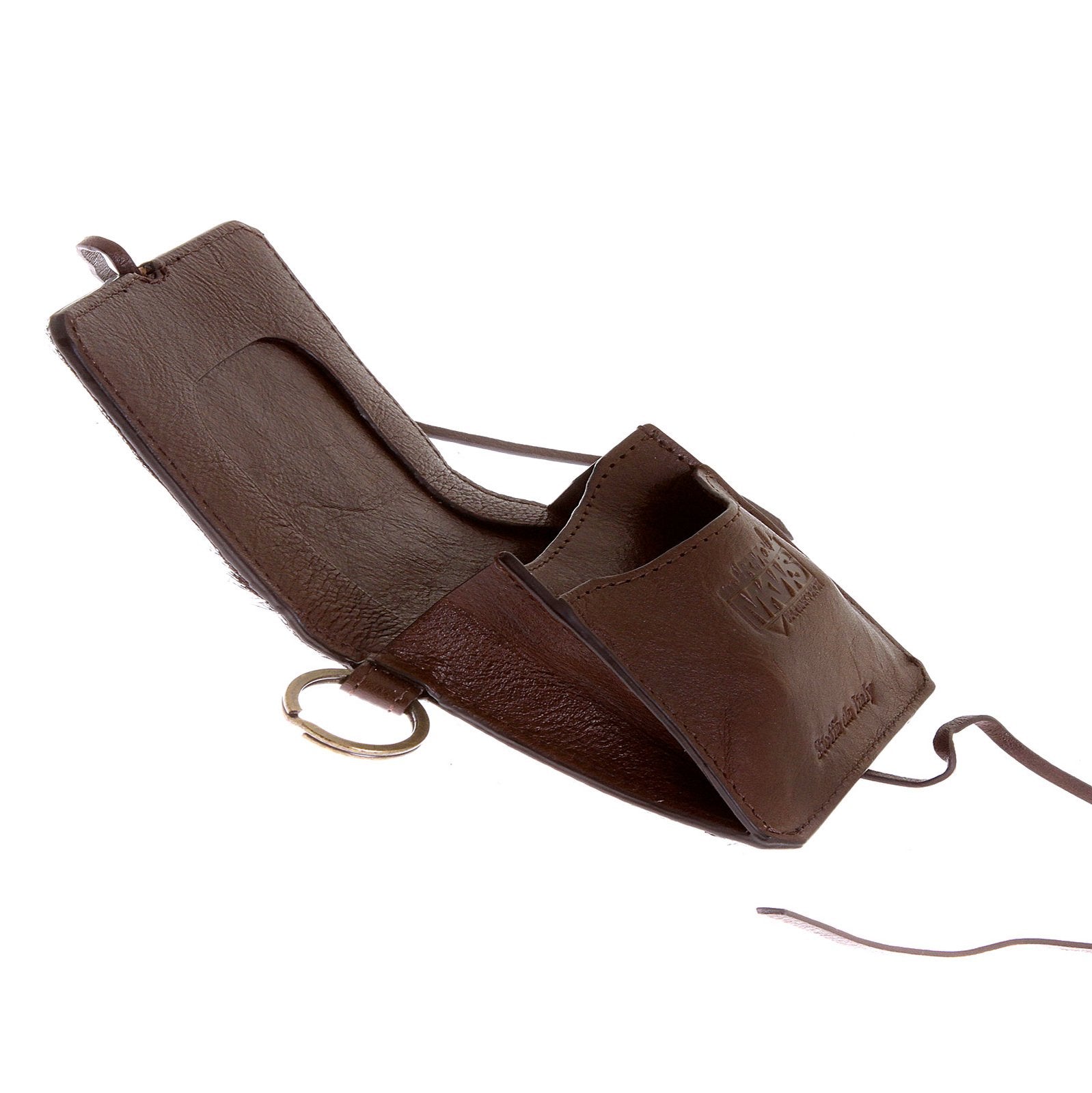 RMC JEANS MENS HORSE HAIR BROWN LEATHER POUCH WALLET WITH SHOE LACE TIE CLOSURE REDM5772