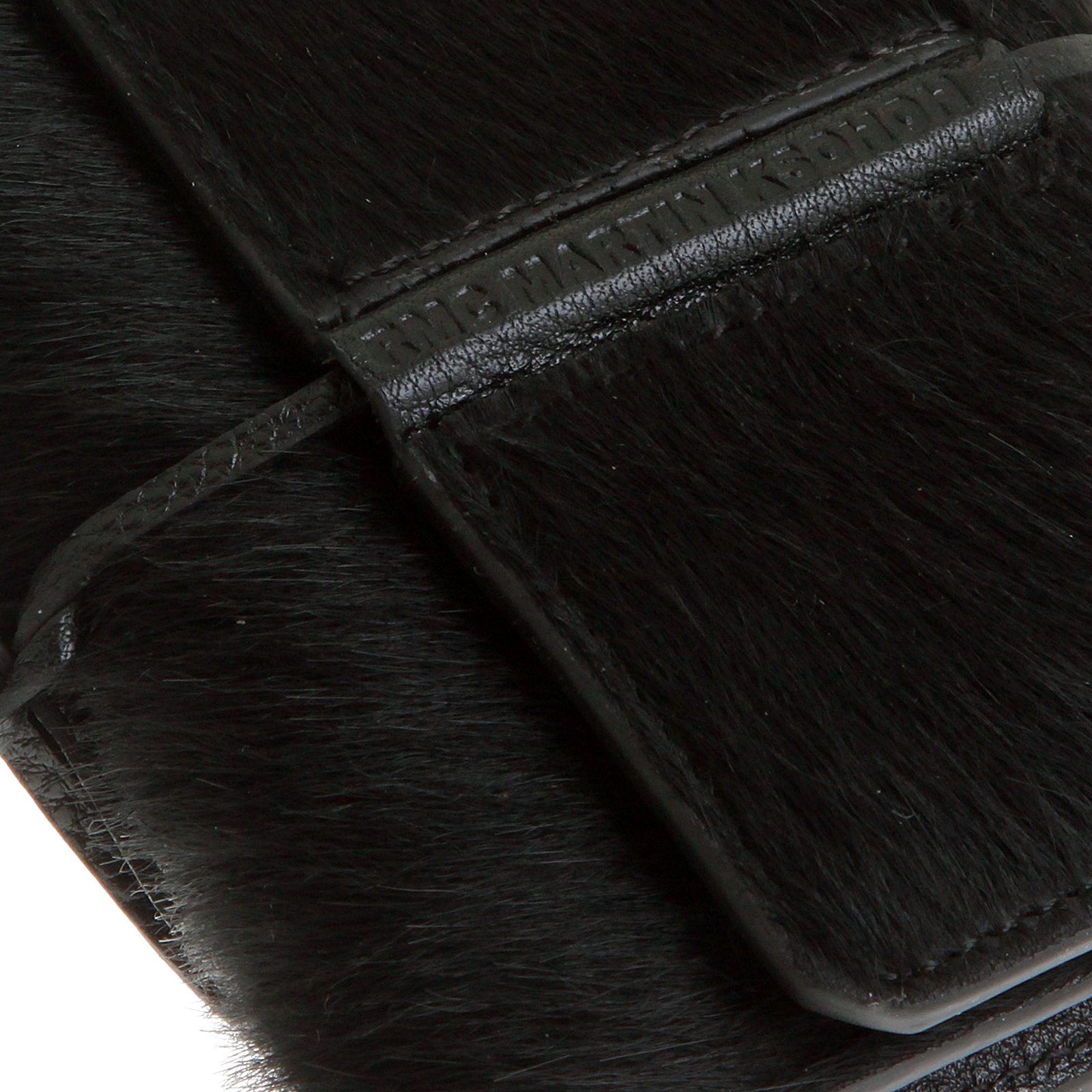 RMC JEANS HORSE HAIR 3 FOLD CREDIT CARD BLACK LEATHER MINI WALLET FOR MEN REDM5773
