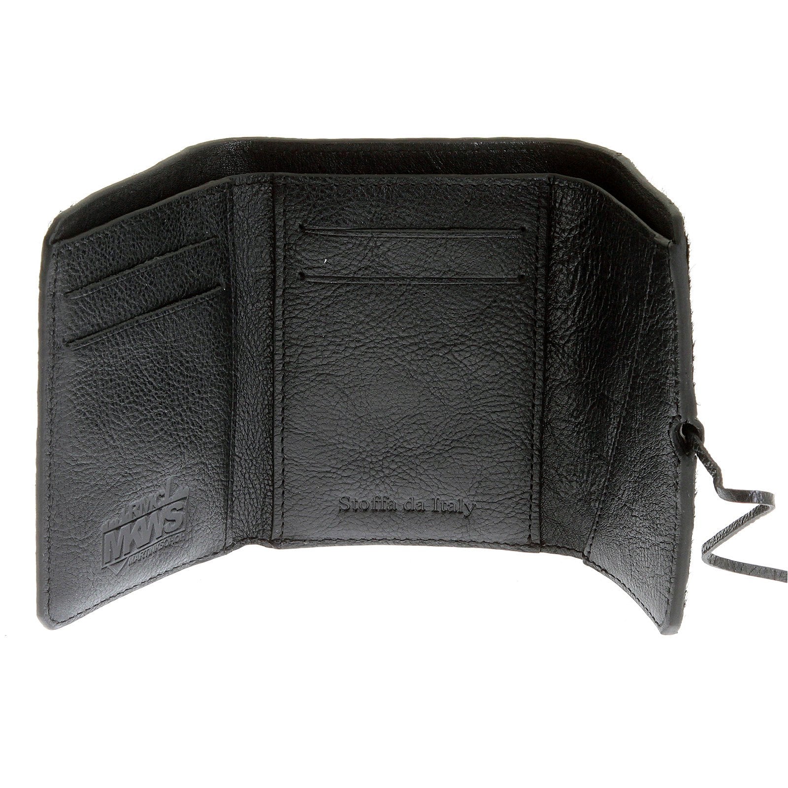 RMC JEANS HORSE HAIR 3 FOLD CREDIT CARD BLACK LEATHER MINI WALLET FOR MEN REDM5773