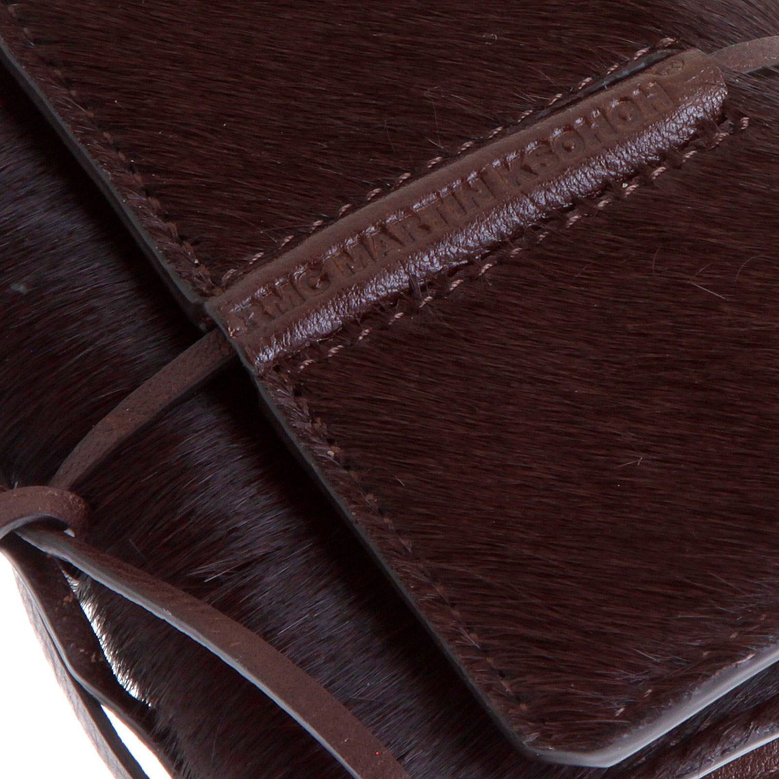 RMC JEANS 3 FOLD LEATHER HORSE HAIR BROWN CREDIT CARD MINI WALLET FOR MEN REDM5775