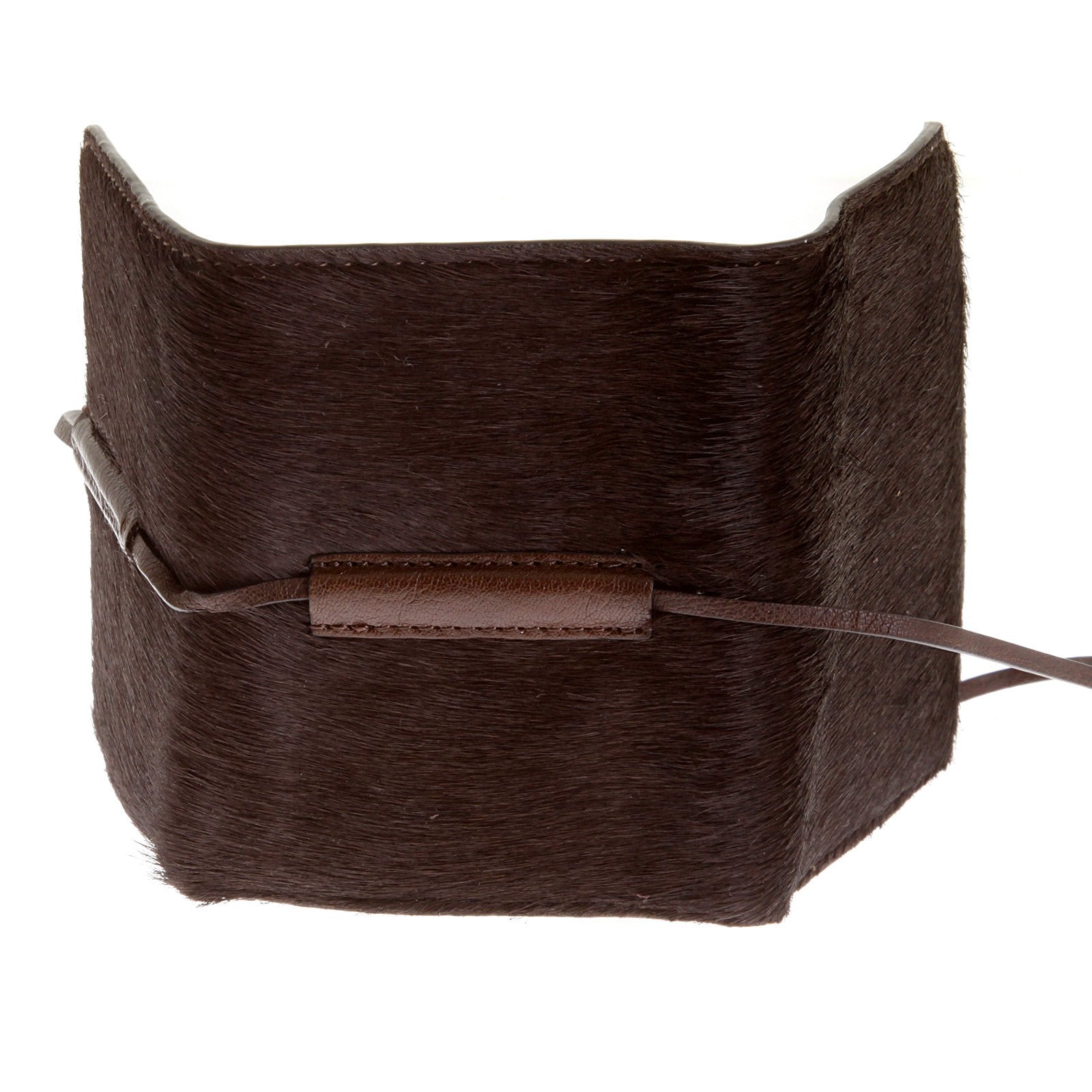 RMC JEANS 3 FOLD LEATHER HORSE HAIR BROWN CREDIT CARD MINI WALLET FOR MEN REDM5775
